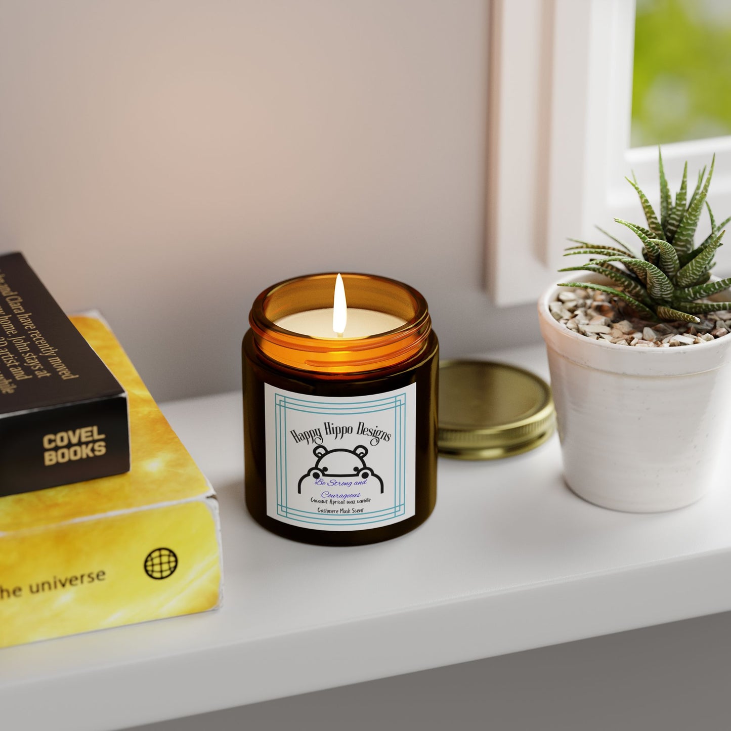Cozy Scented Candles, Be Strong and Courageous- Cashmere Musk-Scented Candle