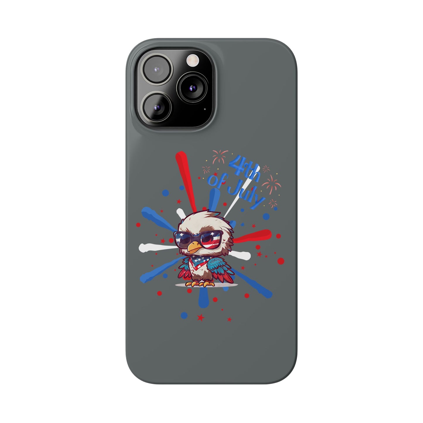 Patriotic Slim Phone Cases with Vector Owl Design | Fourth of July Phone Cover, USA Pride Phone Case, Holiday Gift, Trendy Phone Accessory