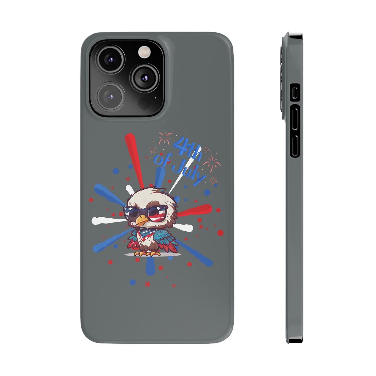 Patriotic Slim Phone Cases with Vector Owl Design | Fourth of July Phone Cover, USA Pride Phone Case, Holiday Gift, Trendy Phone Accessory