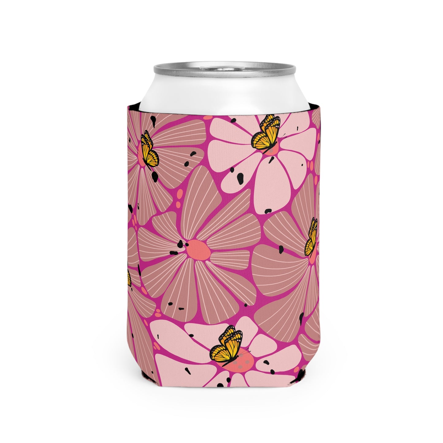 Can Cooler Sleeve - Butterfly Floral Summer Party and BBQ Accessory