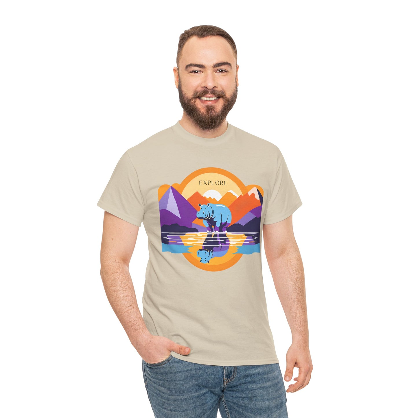 Exploring Hippo T-Shirt - Unisex Heavy Cotton Tee
