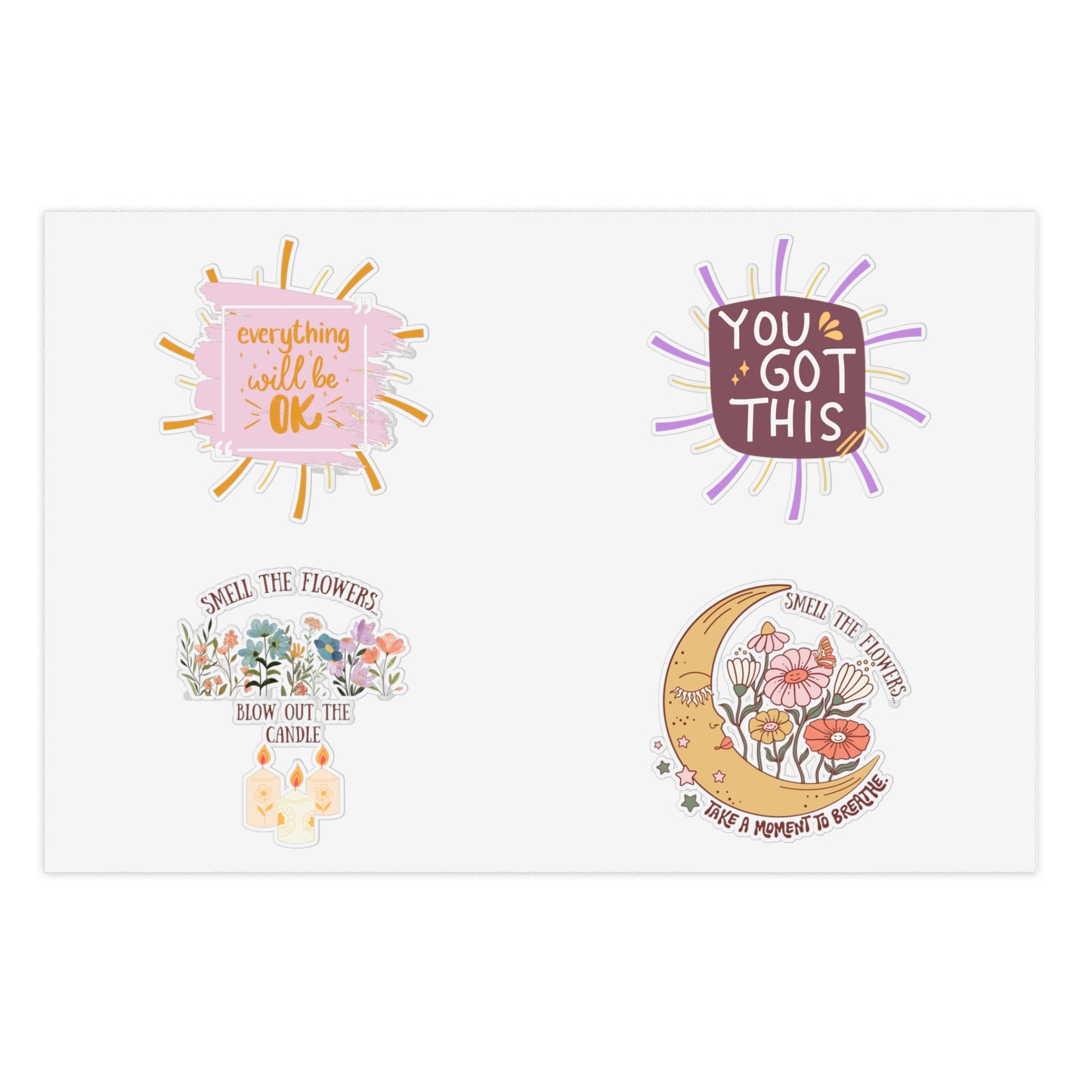 Positive affirmation sticker sheet, 10pcs
