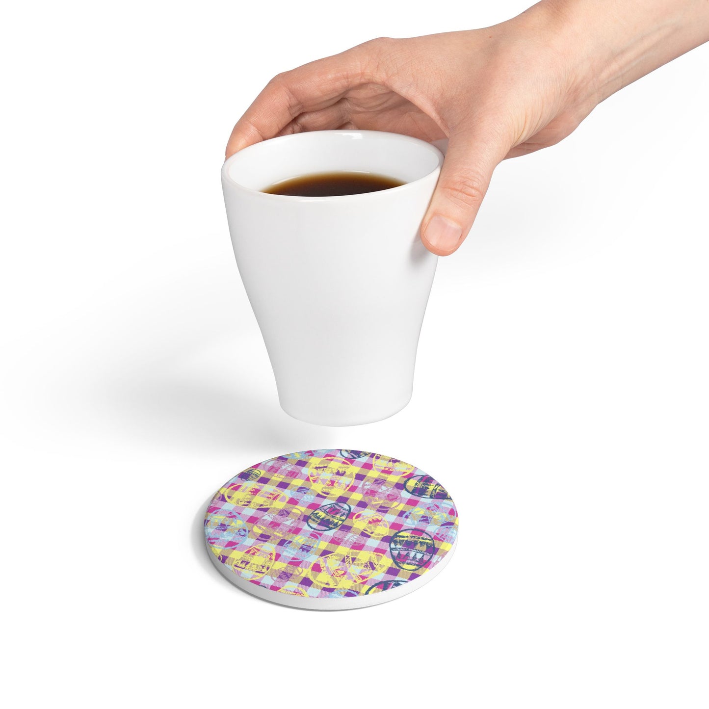 Colorful Easter Egg Ceramic Coaster - Fun Spring Decor