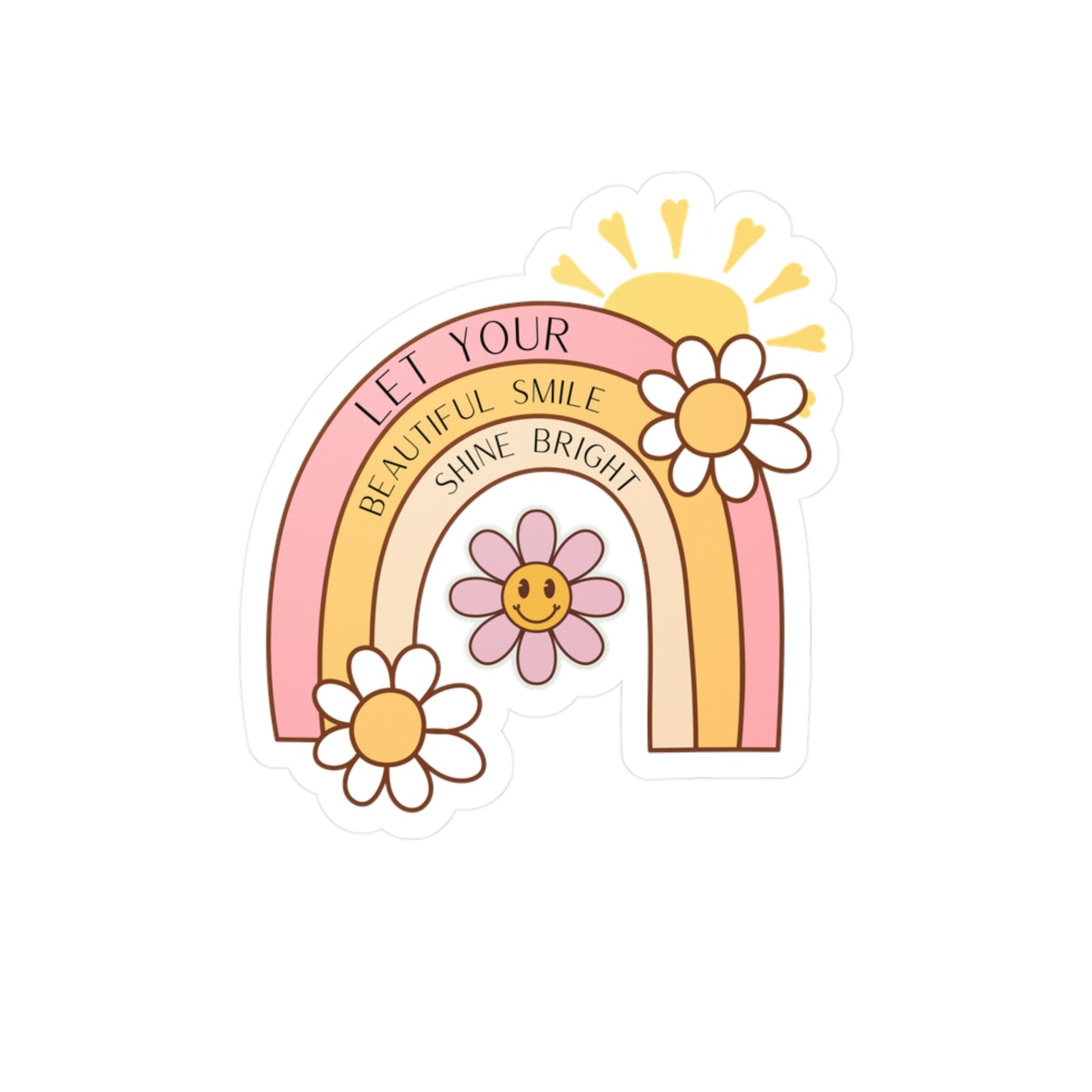Vinyl Decals - Inspirational Rainbow 'Let Your Beautiful Smile Shine Bright'