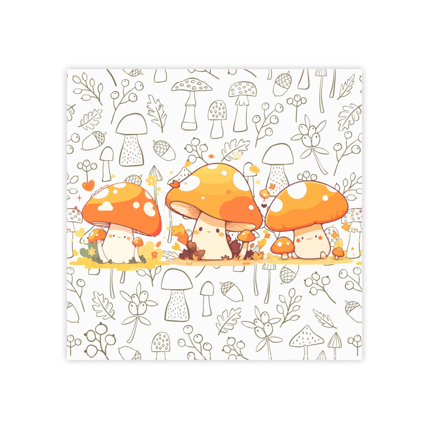 Cute Mushroom Post-it® Note Pads - Whimsical Sticky Notes for Nature Lovers