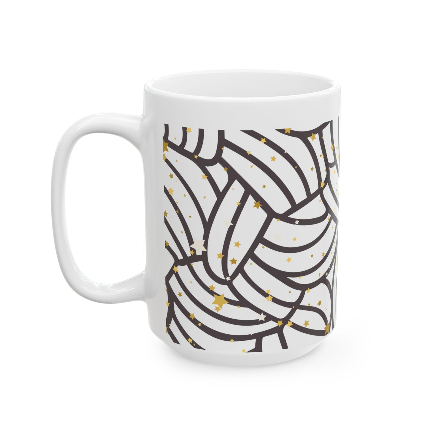 Ceramic Mug - Swirling Knot Design, Cozy Mug