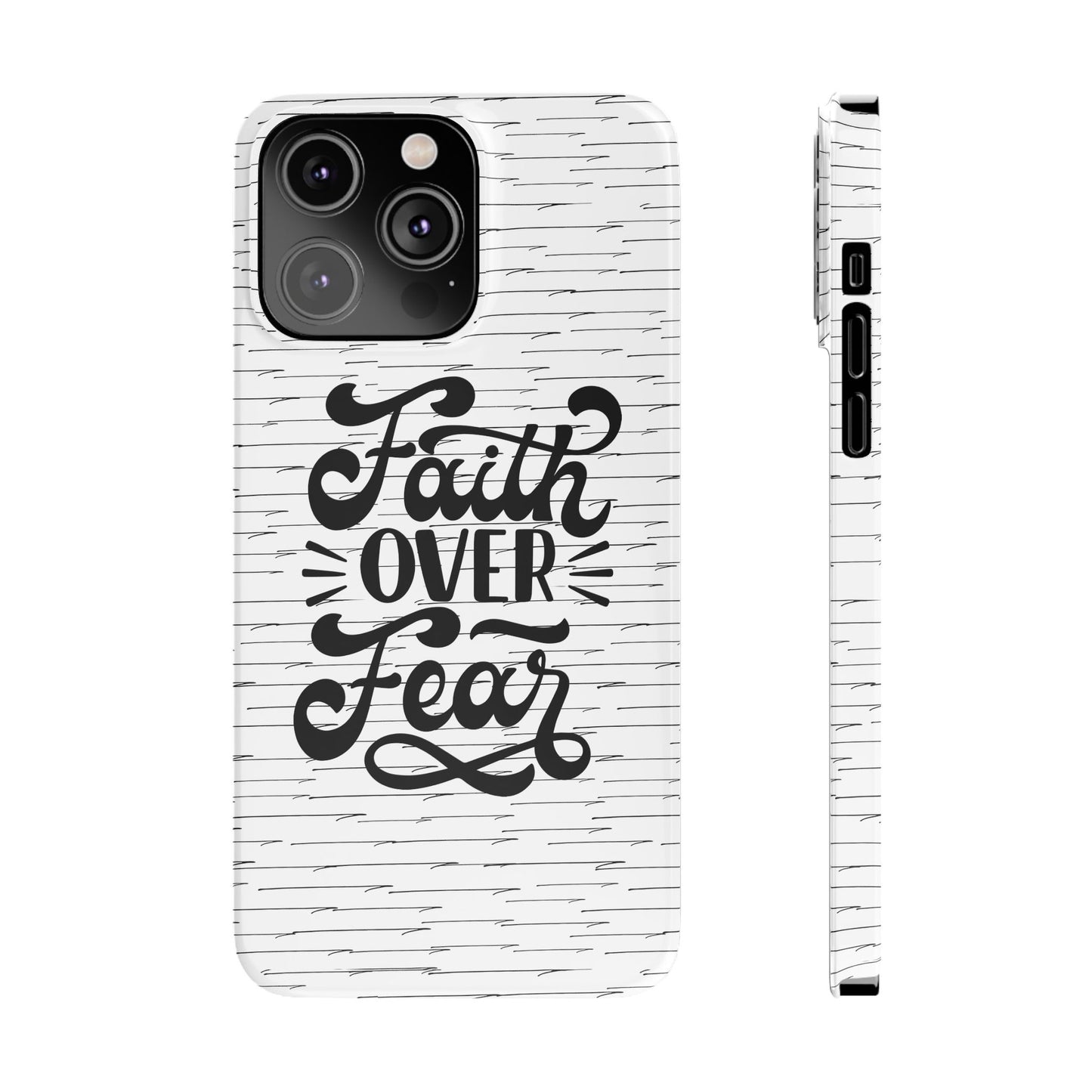Inspirational Faith Over Fear Phone Case | Slim Case for iPhone & Samsung | Motivational Gift | Modern Design