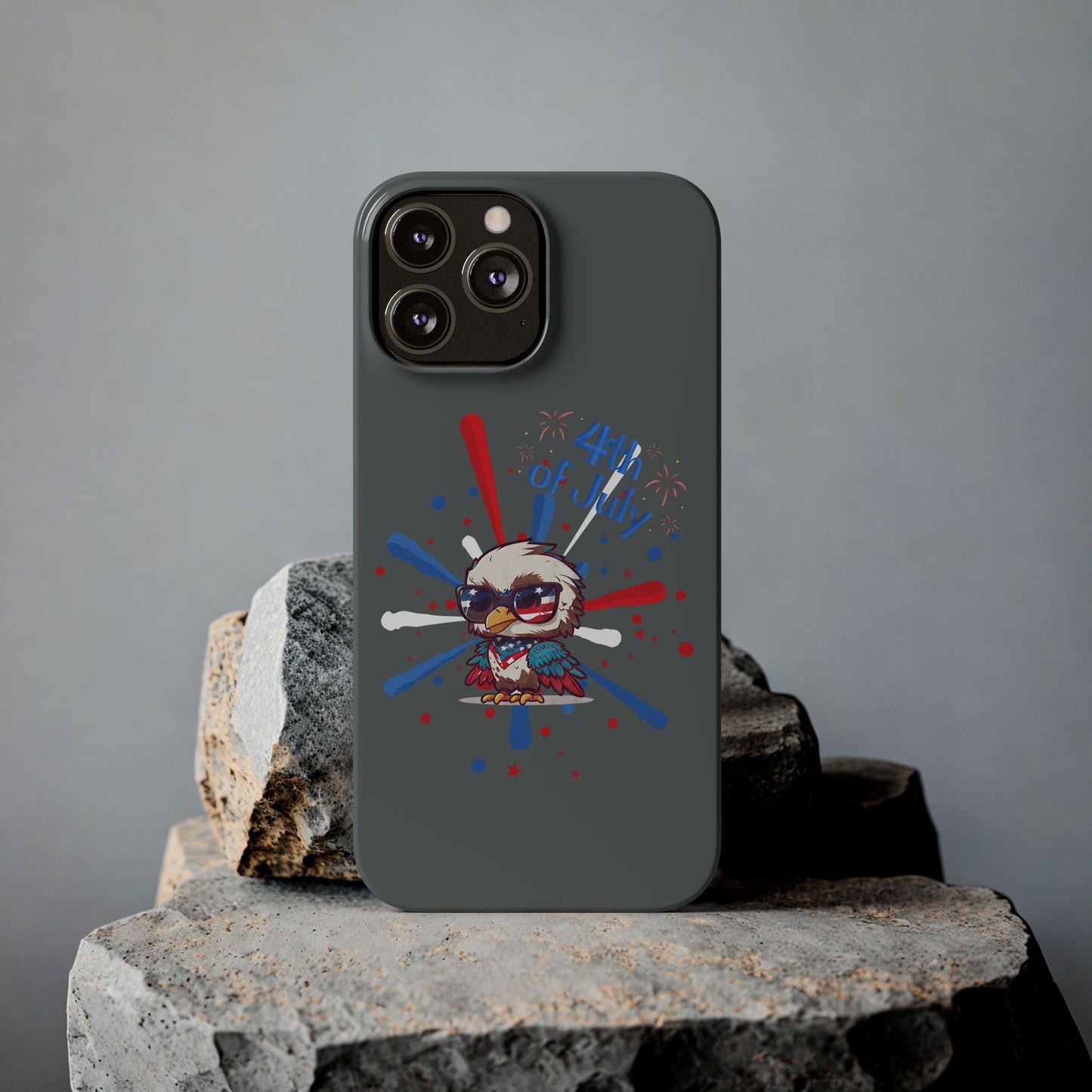 Patriotic Slim Phone Cases with Vector Owl Design | Fourth of July Phone Cover, USA Pride Phone Case, Holiday Gift, Trendy Phone Accessory