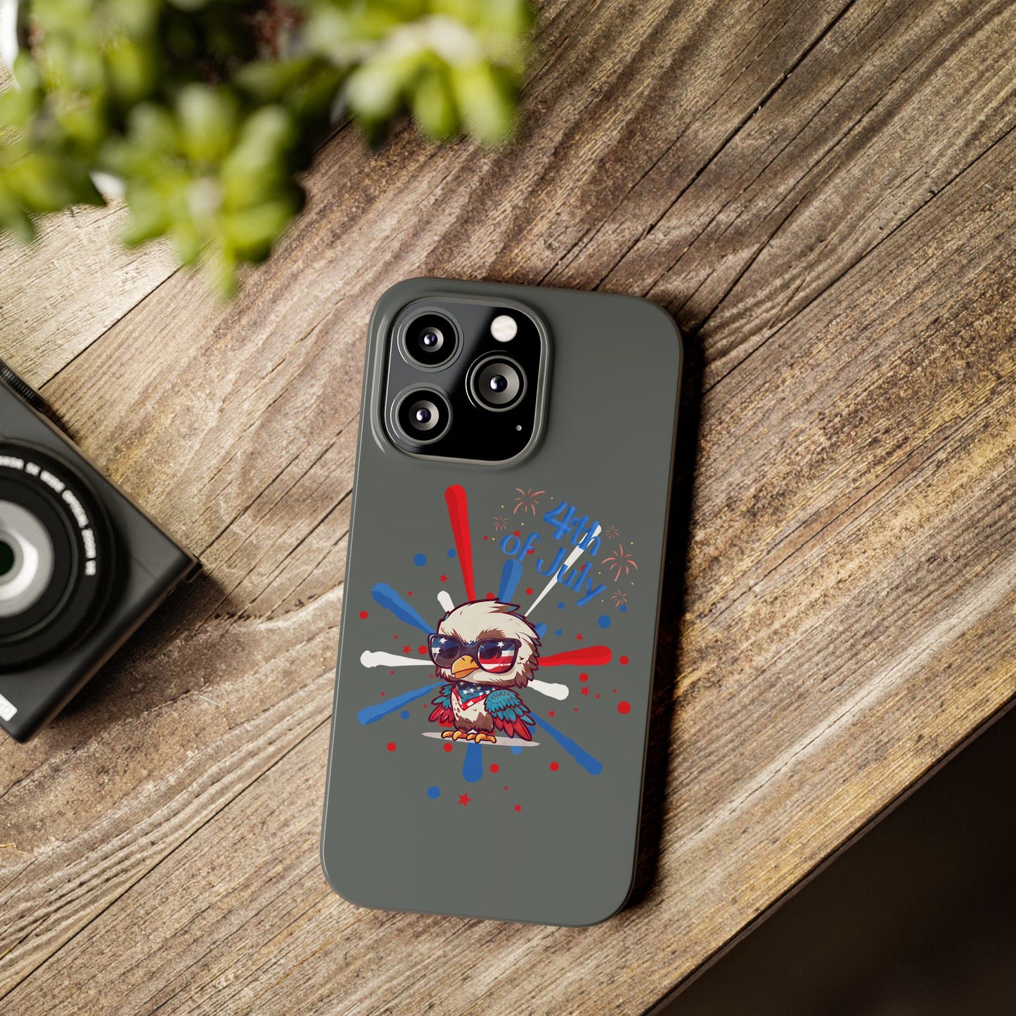 Patriotic Slim Phone Cases with Vector Owl Design | Fourth of July Phone Cover, USA Pride Phone Case, Holiday Gift, Trendy Phone Accessory