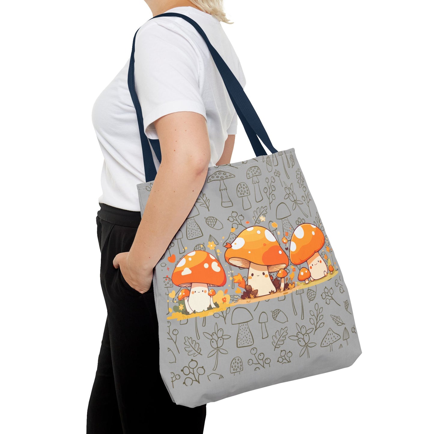 Cute Mushroom Tote Bag - Whimsical Nature Print for Eco-Friendly Style