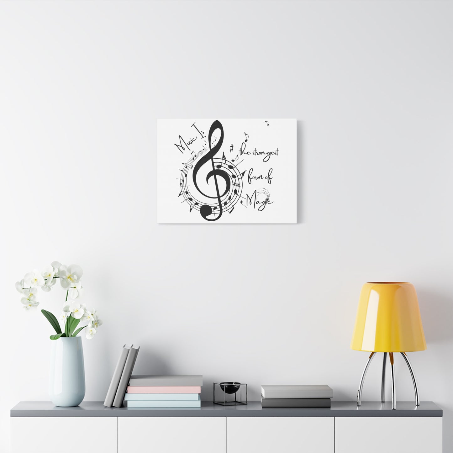 Musical Quote Canvas Art - "Music Is the Strongest Form of Magic"