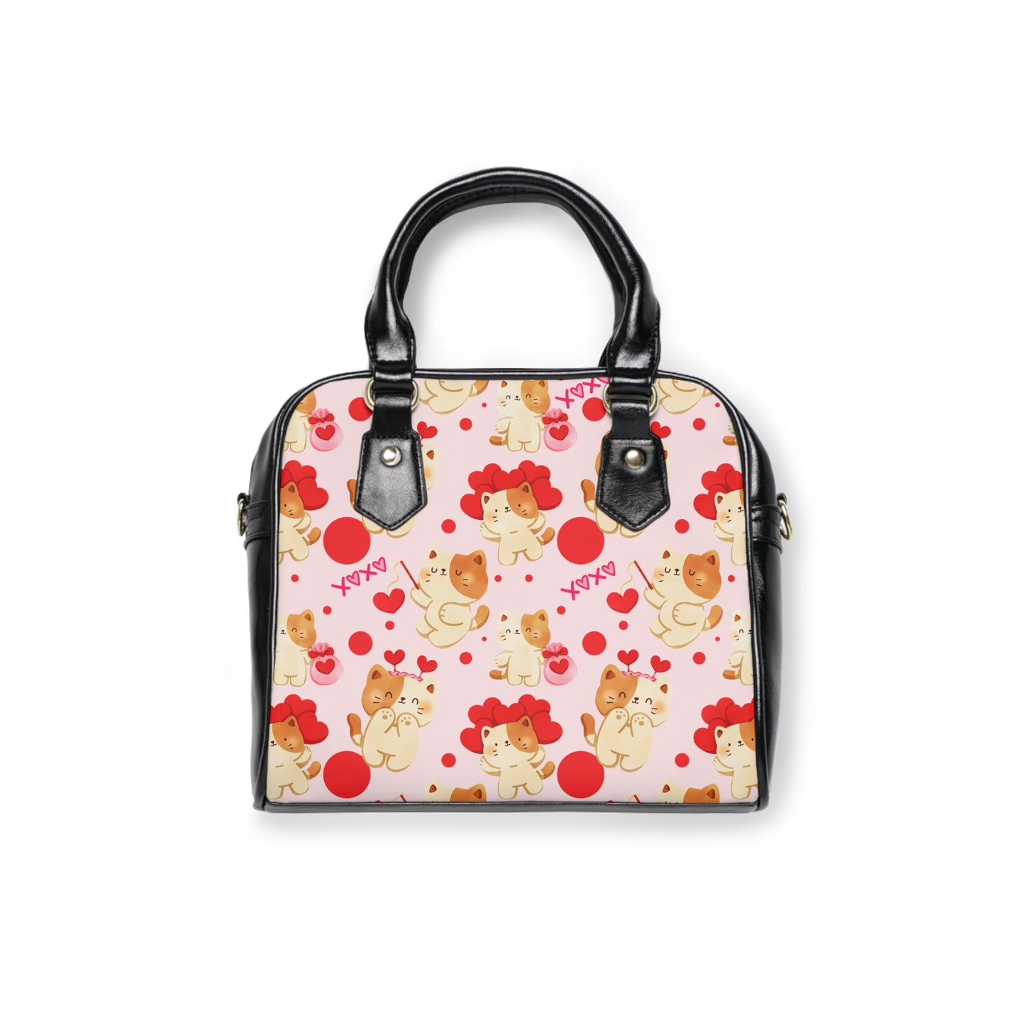 Kawaii Cat Pattern Shoulder Handbag — Cute Valentine’s Day Purse