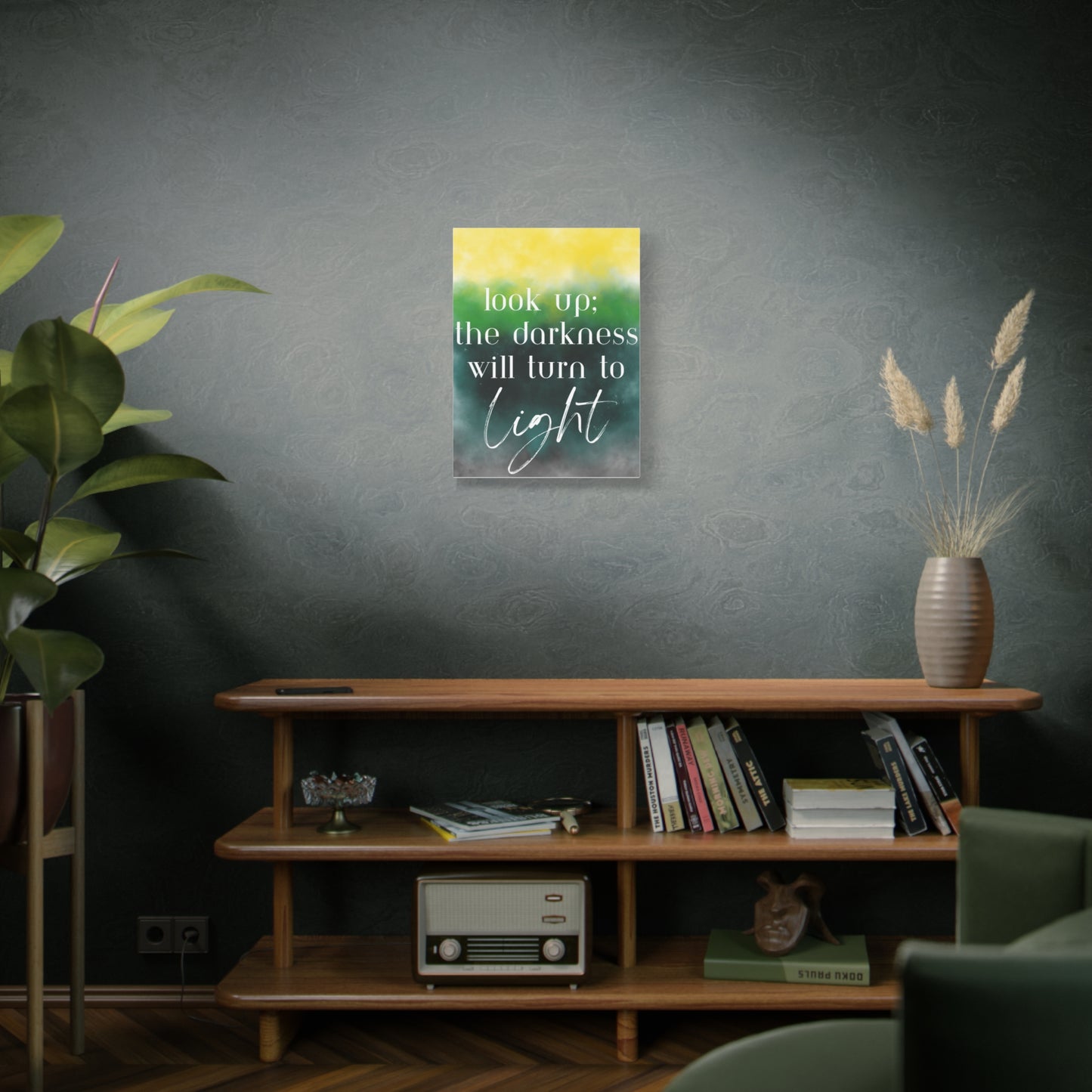 Inspirational Canvas Art: "Look Up; The Darkness Will Turn to Light" - Motivational Wall Decor