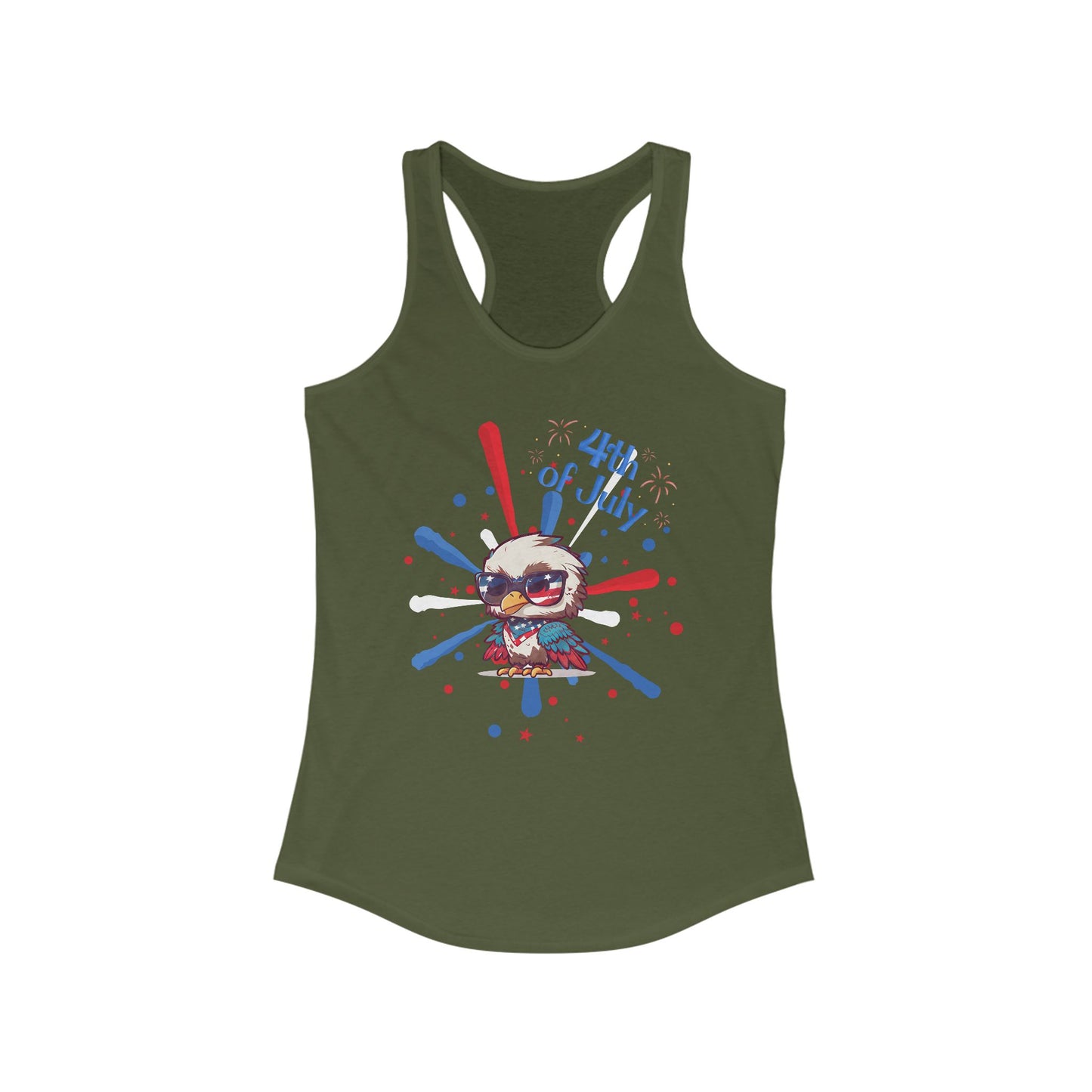 Patriotic Womans Racerback Tank Perfect for 4th of July