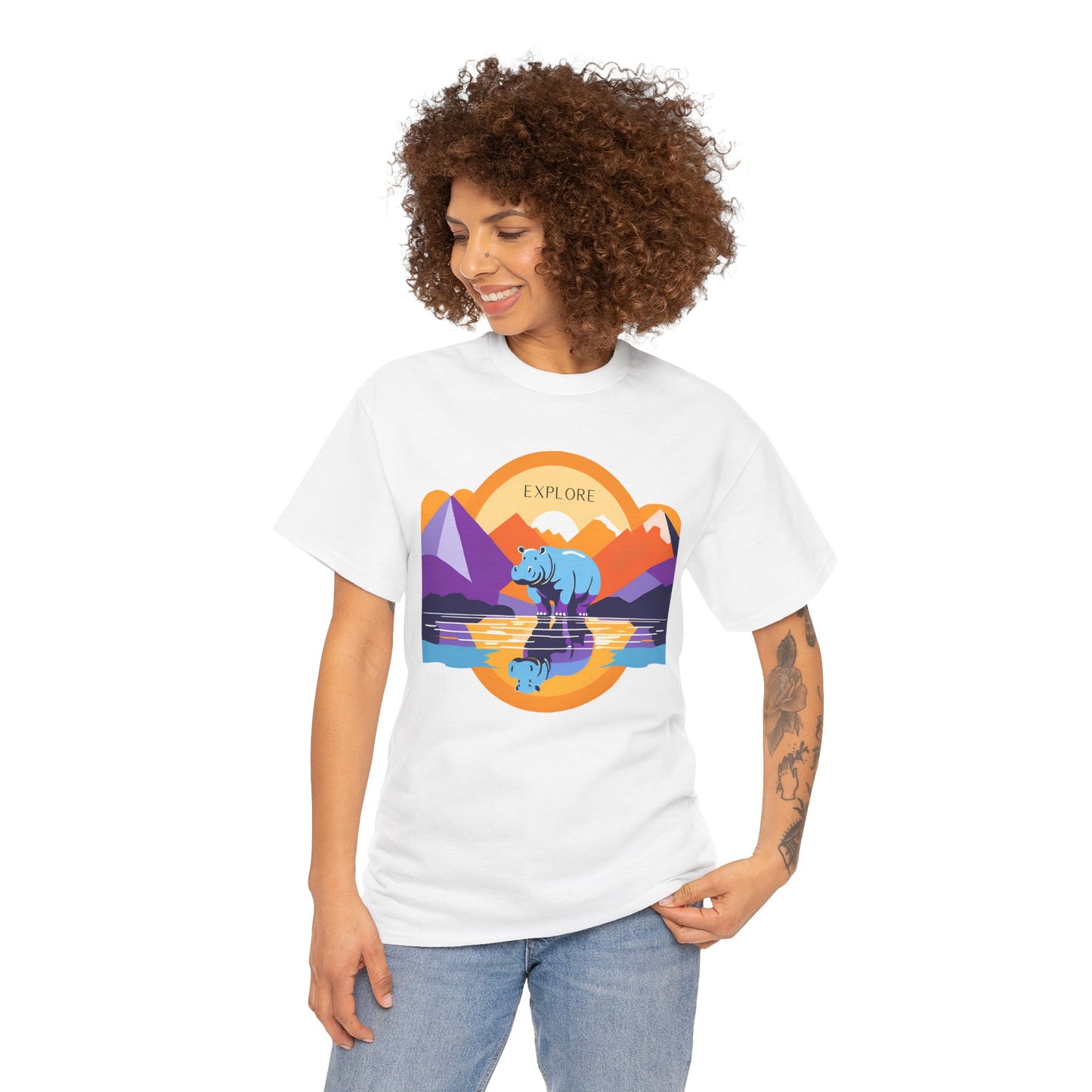 Exploring Hippo T-Shirt - Unisex Heavy Cotton Tee