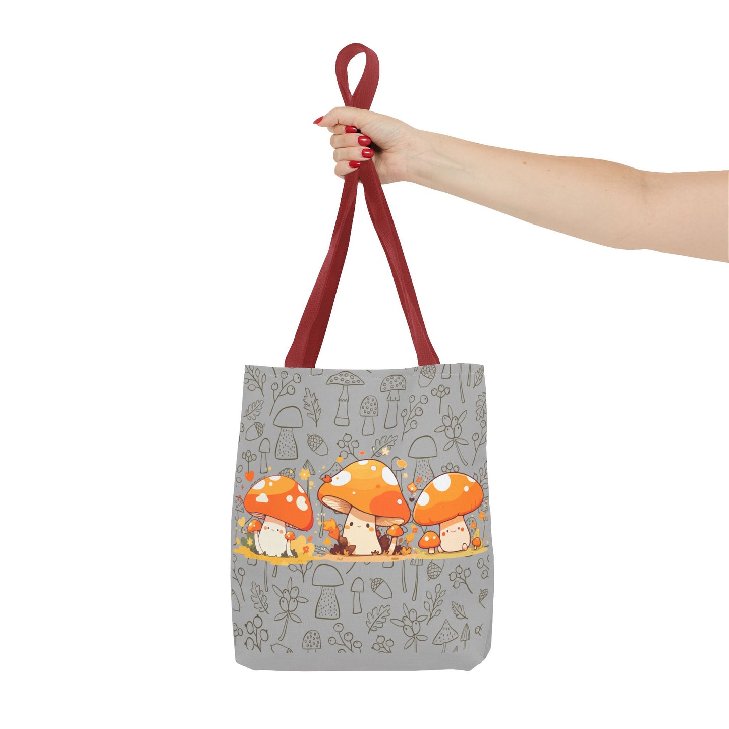 Cute Mushroom Tote Bag - Whimsical Nature Print for Eco-Friendly Style