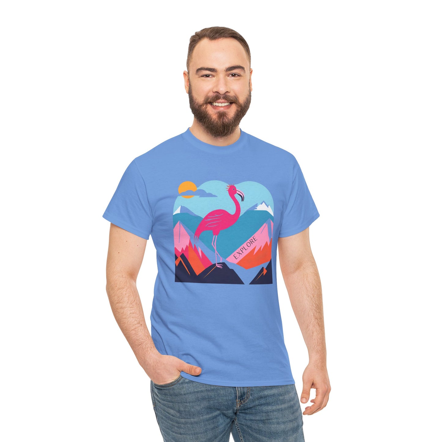 Flamingo Tee - Explore Flamingo Unisex Heavy Cotton Tee