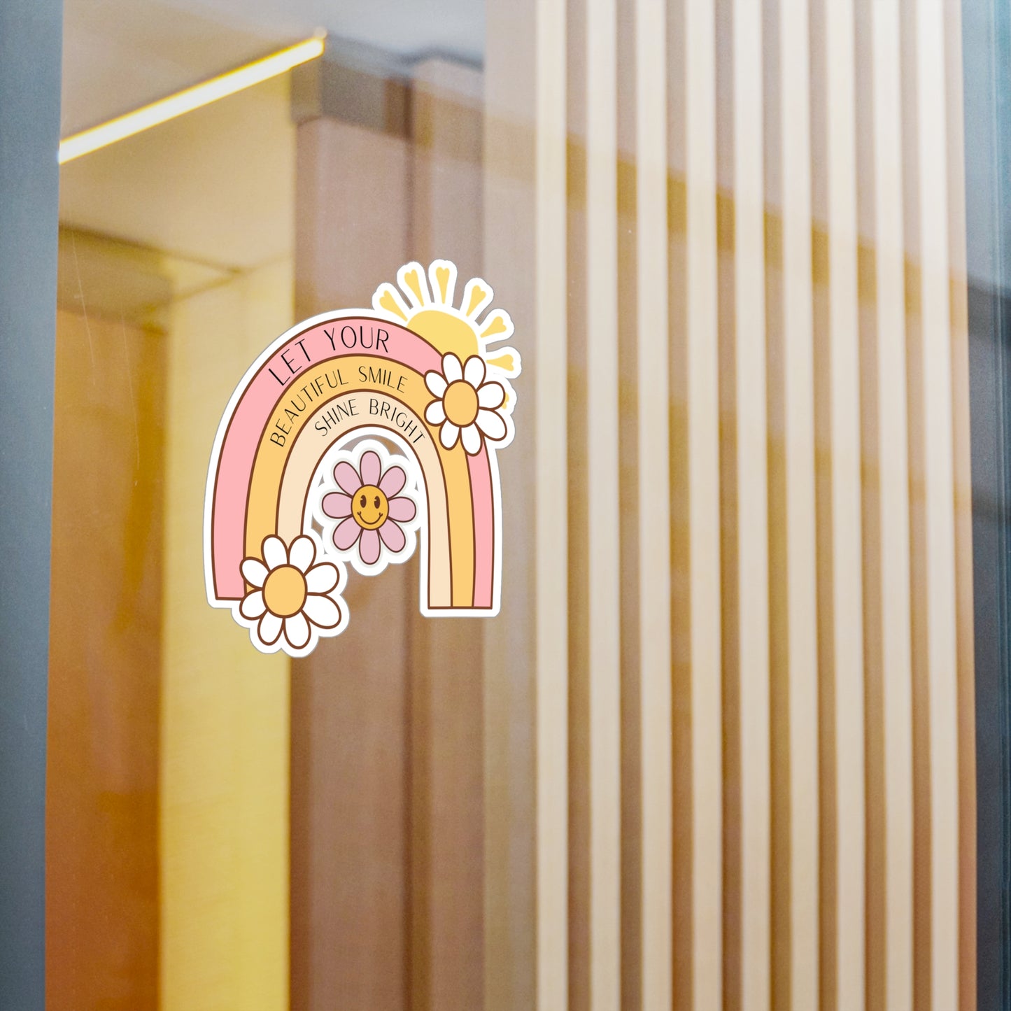 Vinyl Decals - Inspirational Rainbow 'Let Your Beautiful Smile Shine Bright'