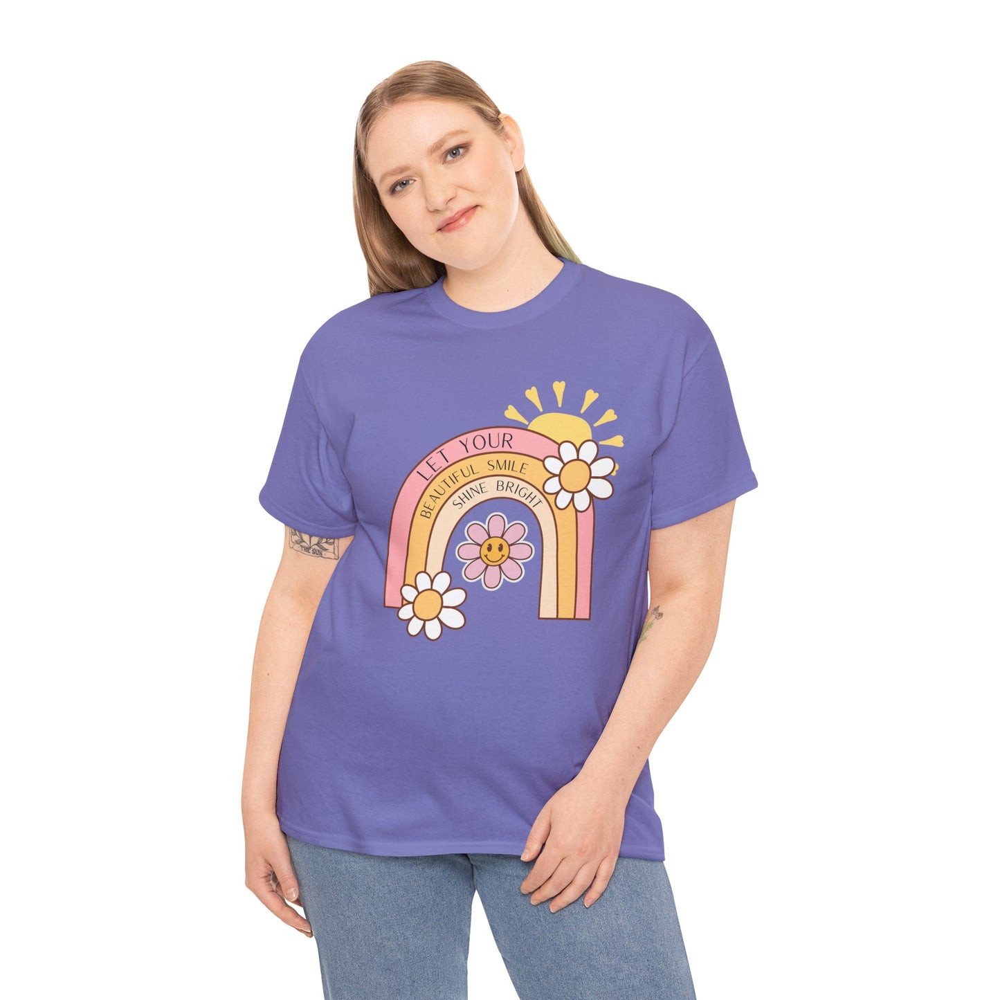Rainbow Flower Unisex Tee - Let Your Beautiful Smile Shine Bright Design