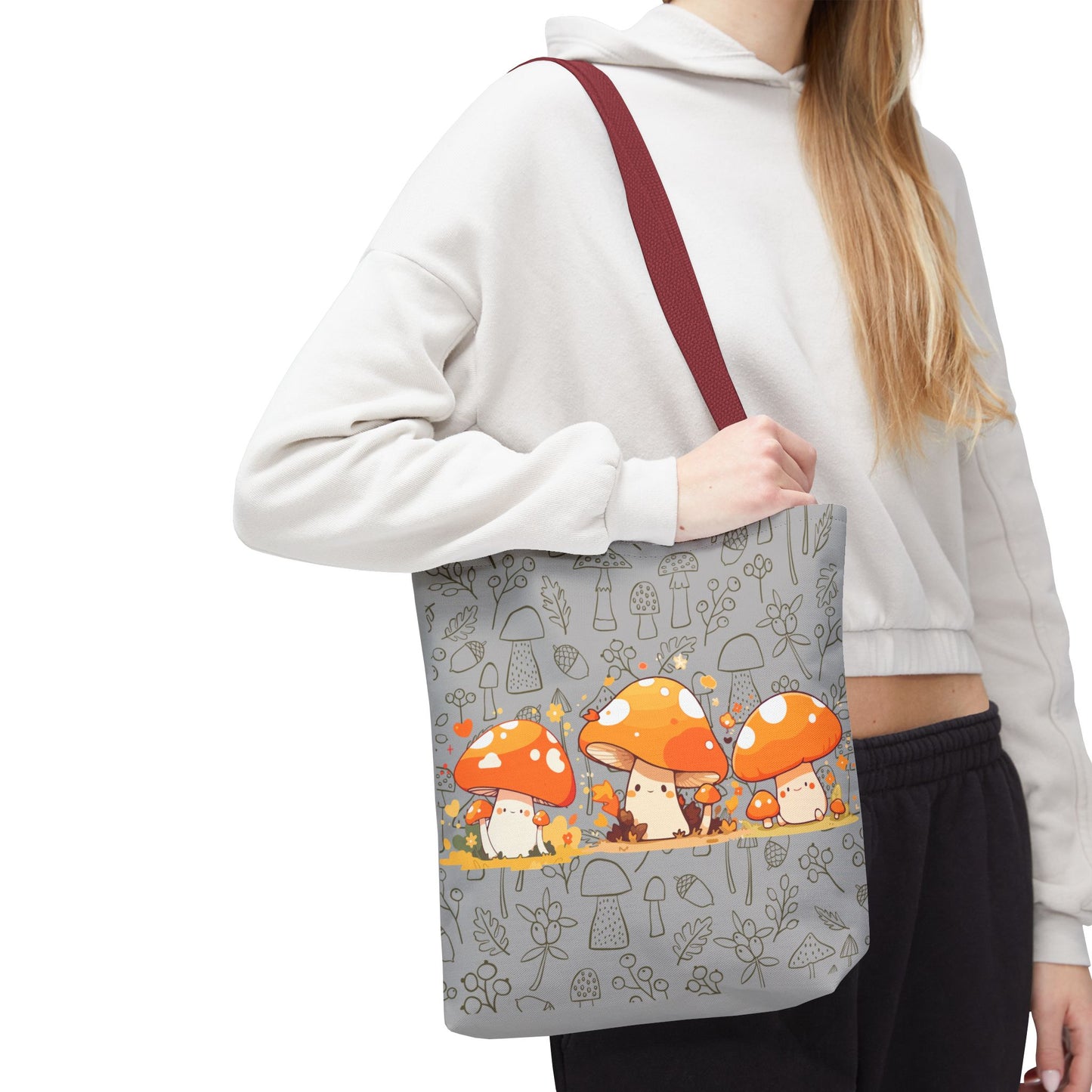 Cute Mushroom Tote Bag - Whimsical Nature Print for Eco-Friendly Style