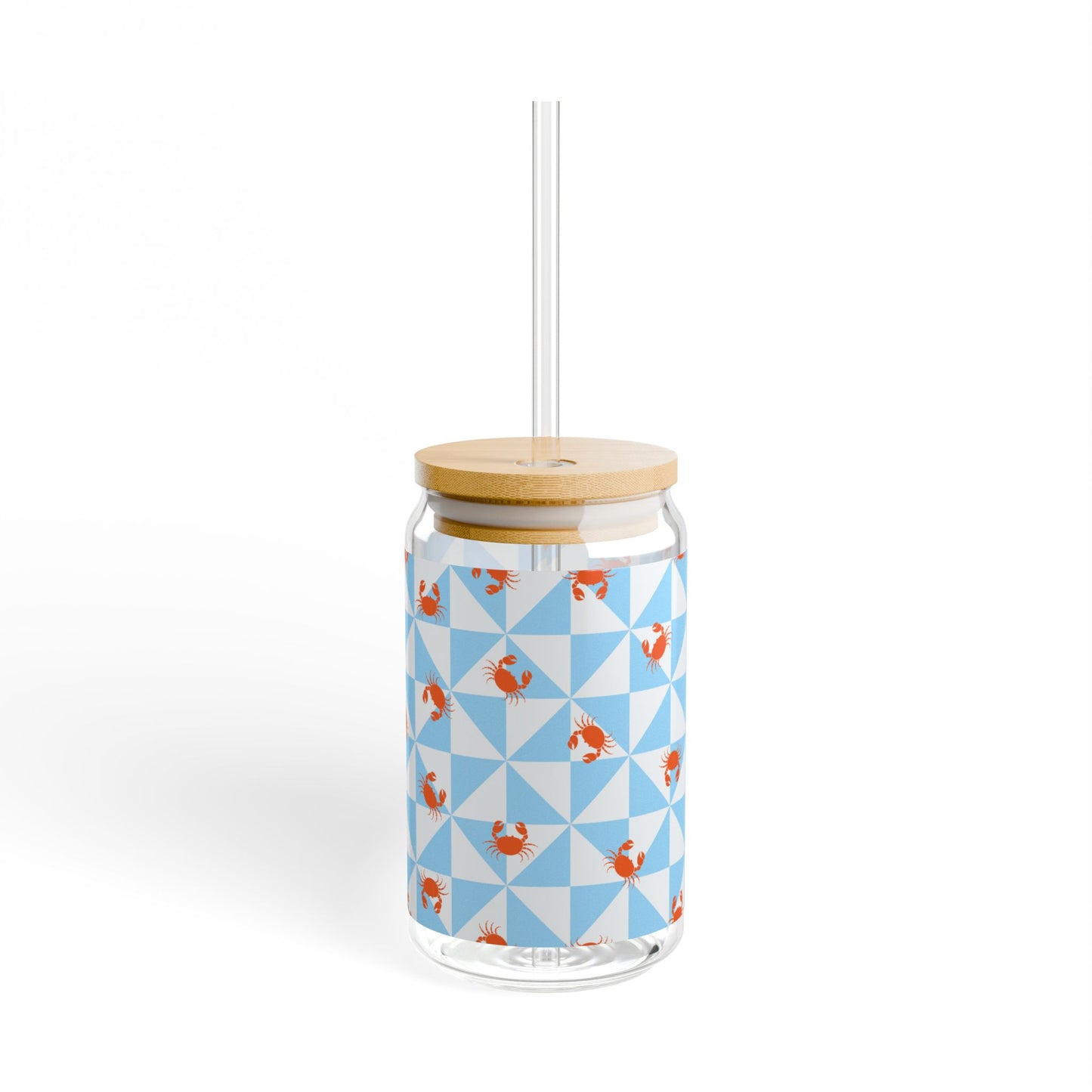 Cute Crab Design 16oz Sipper Glass