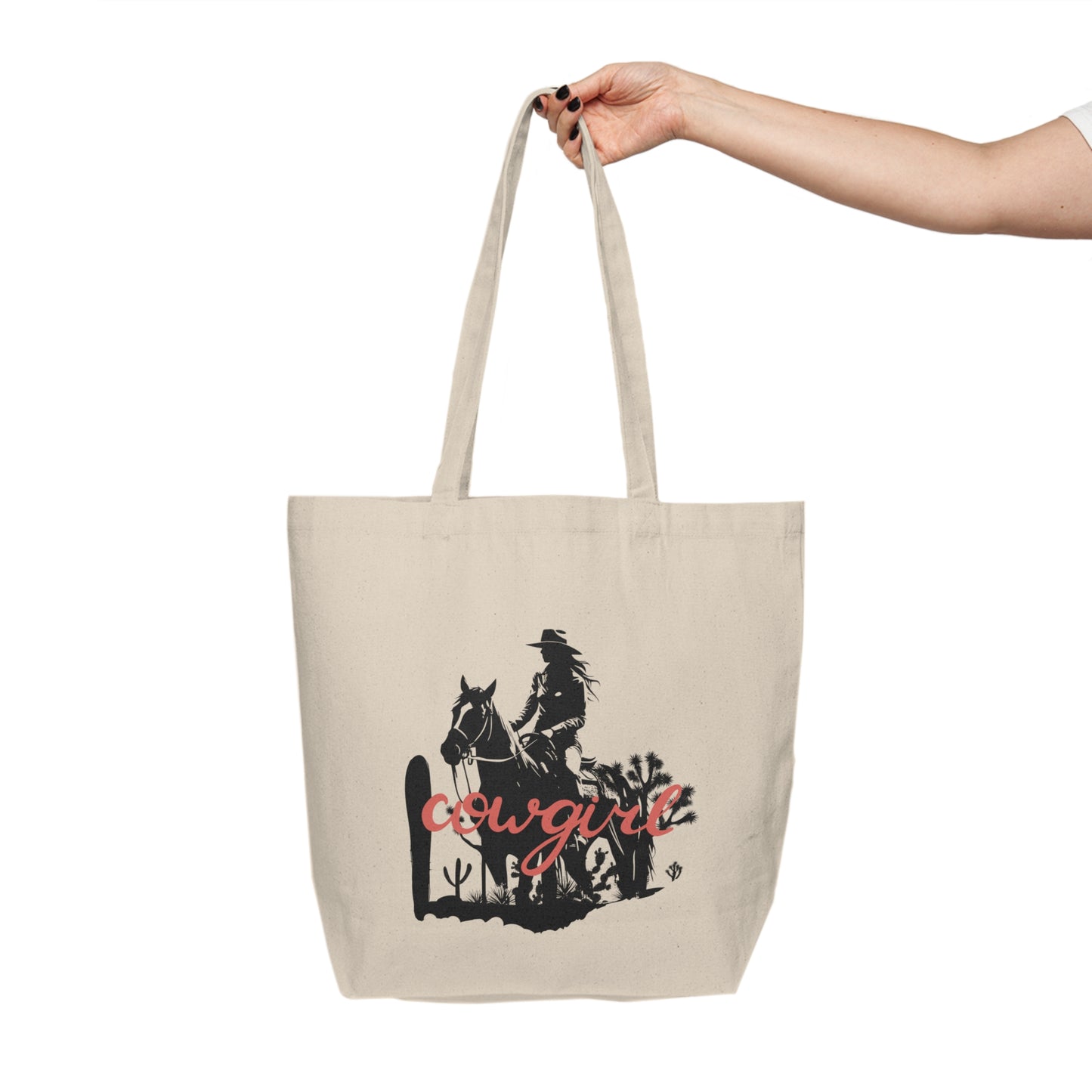 Cowgirl Canvas Shopping Tote - Rustic Western Bag for Farmers Market, Eco-Friendly, Gift for Horse Lovers, Everyday Use