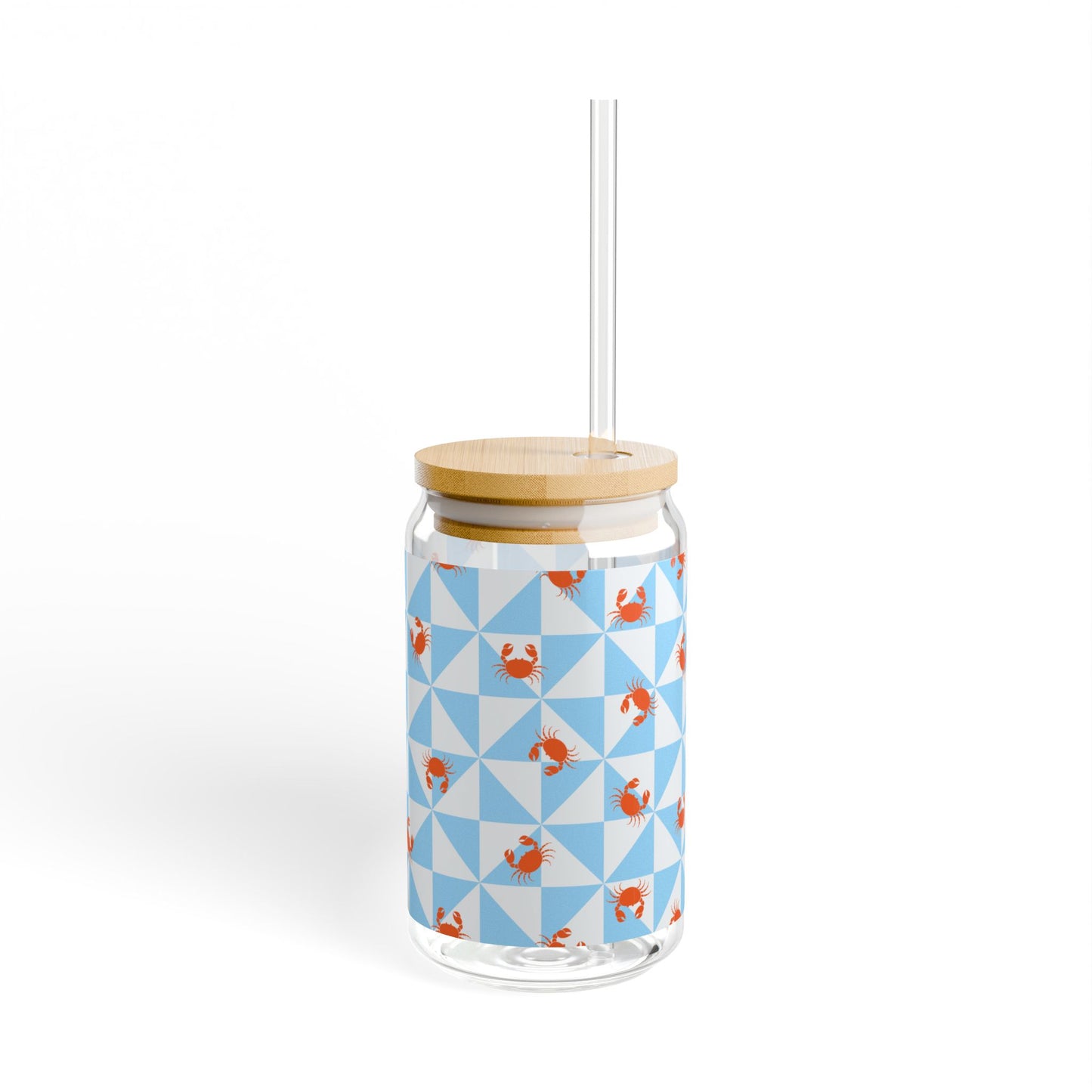 Cute Crab Design 16oz Sipper Glass