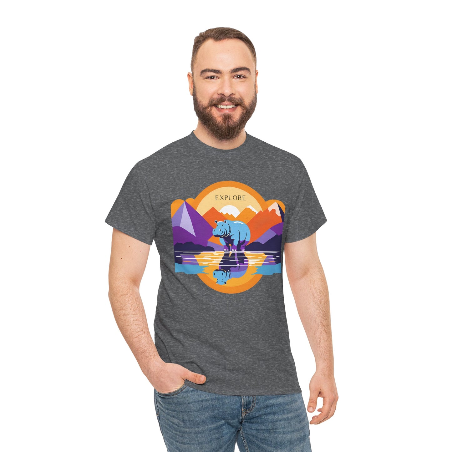 Exploring Hippo T-Shirt - Unisex Heavy Cotton Tee