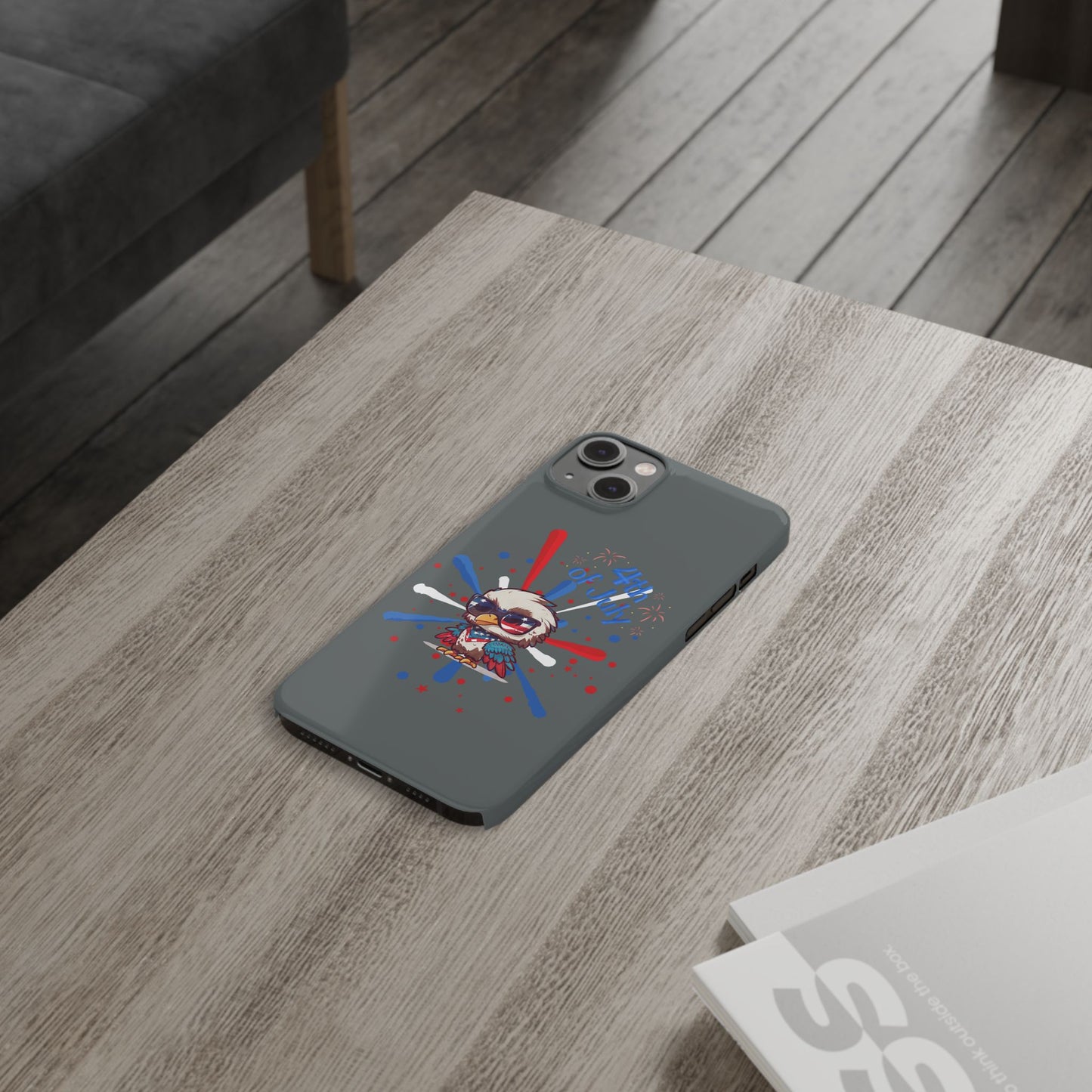 Patriotic Slim Phone Cases with Vector Owl Design | Fourth of July Phone Cover, USA Pride Phone Case, Holiday Gift, Trendy Phone Accessory