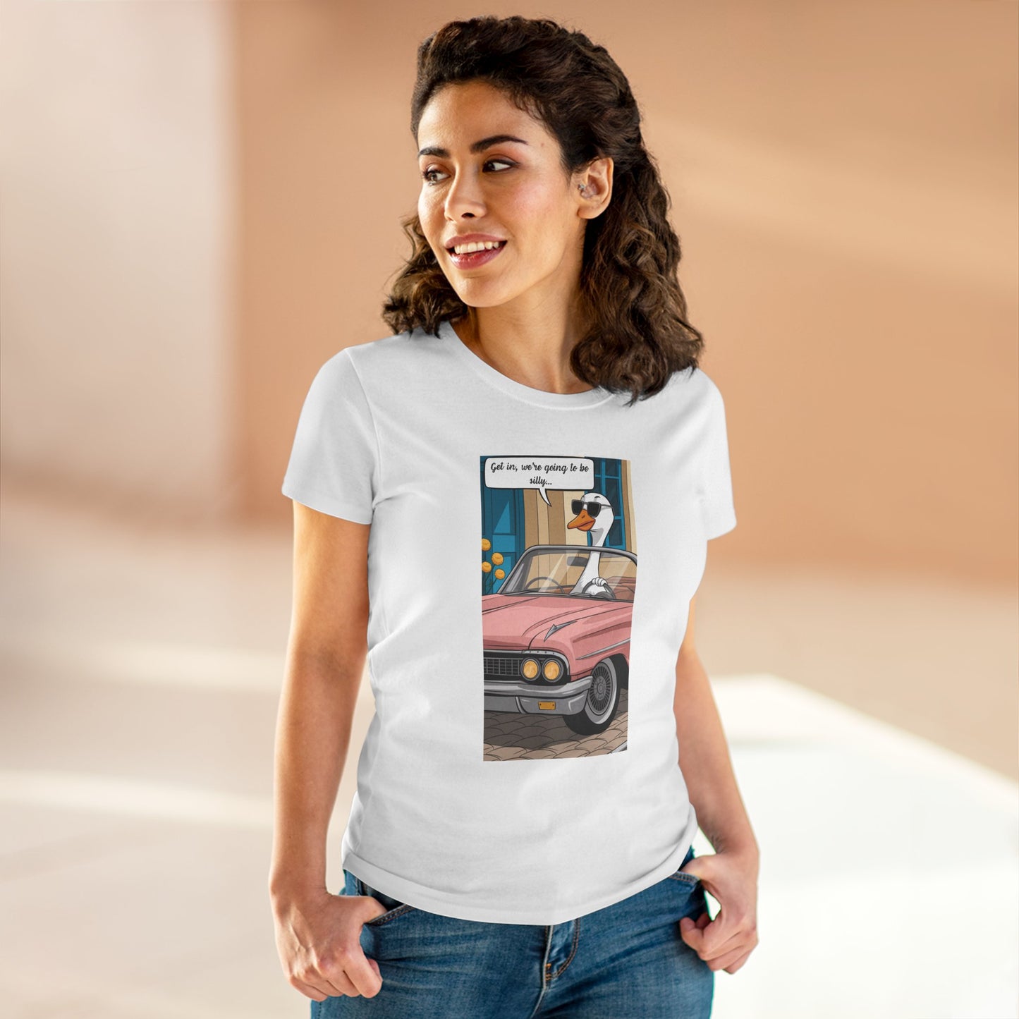 Funny Women's Cotton Tee - "Get in, we're going to be silly..."
