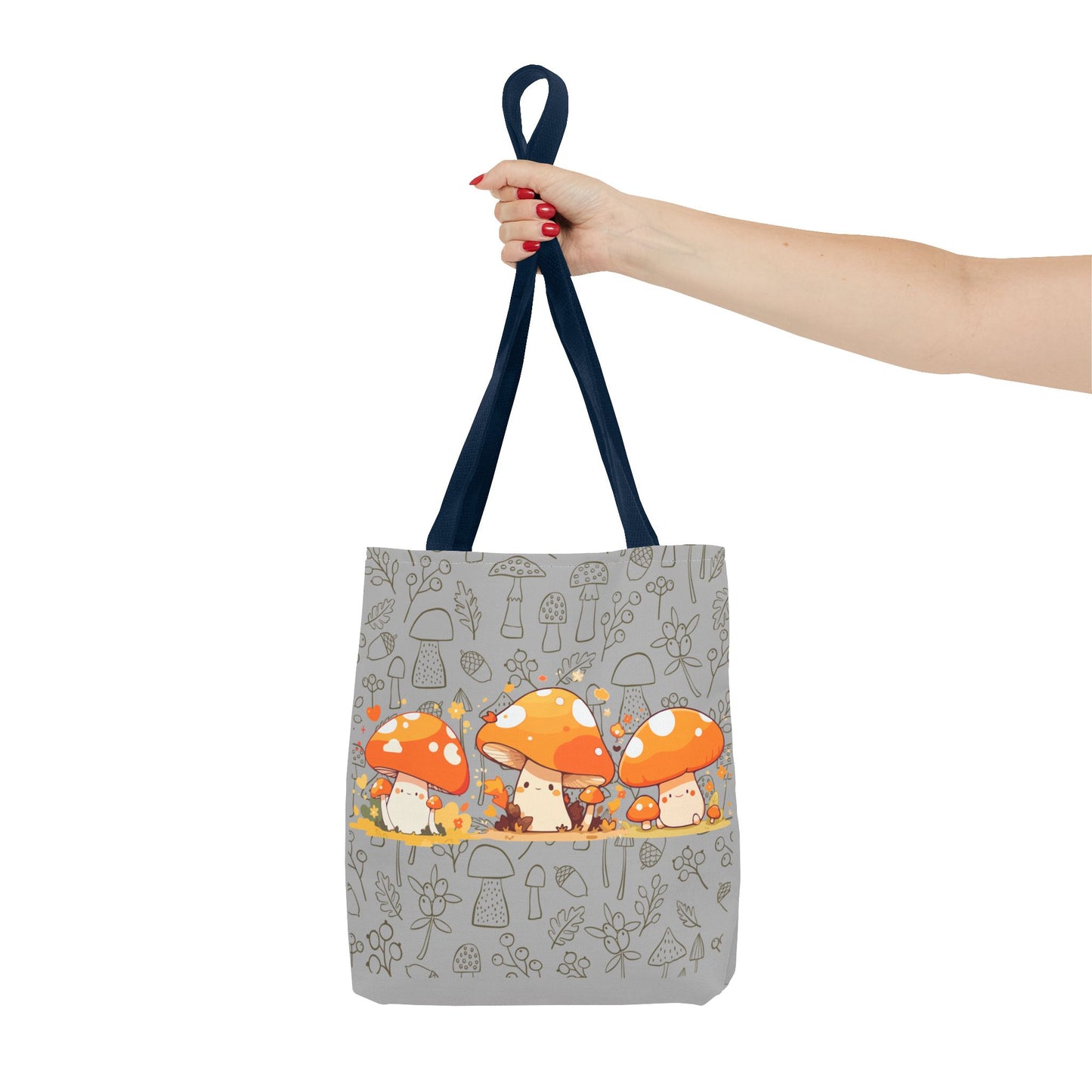 Cute Mushroom Tote Bag - Whimsical Nature Print for Eco-Friendly Style