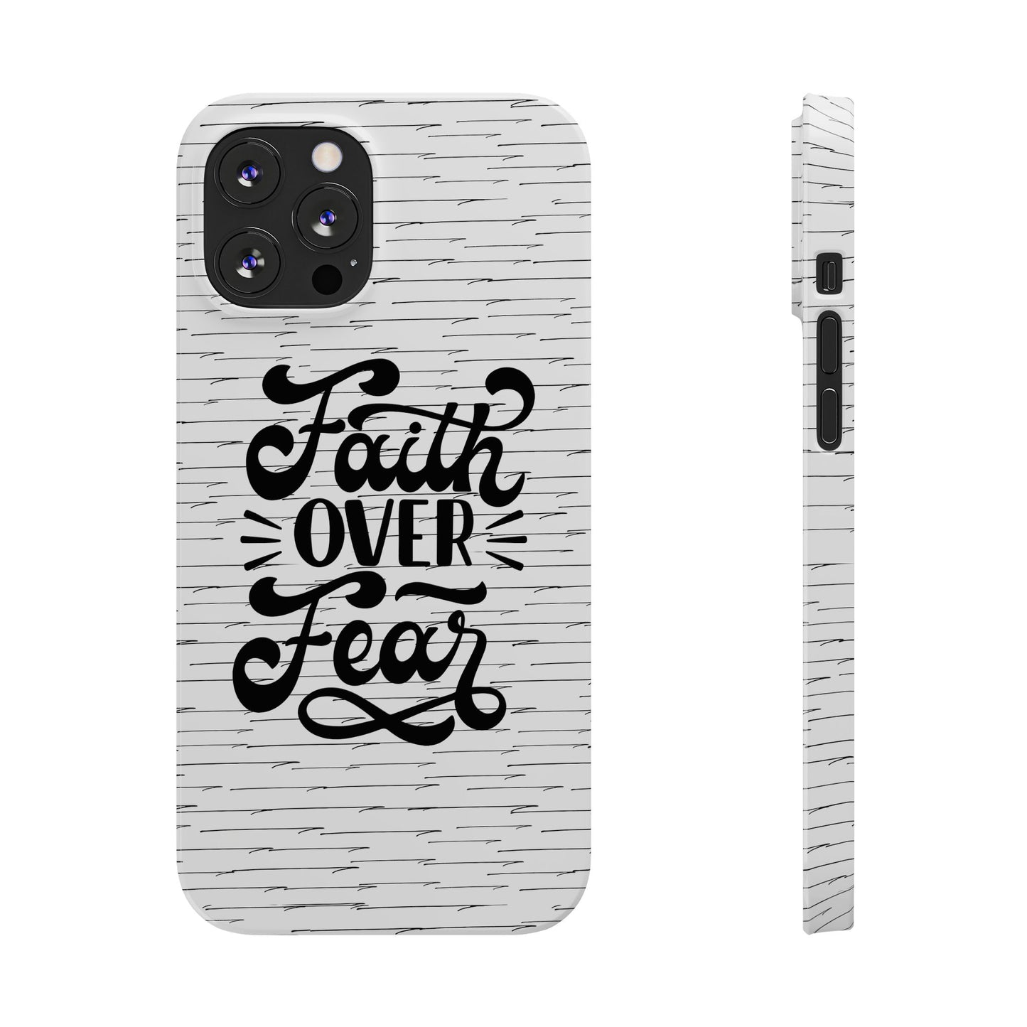 Inspirational Faith Over Fear Phone Case | Slim Case for iPhone & Samsung | Motivational Gift | Modern Design