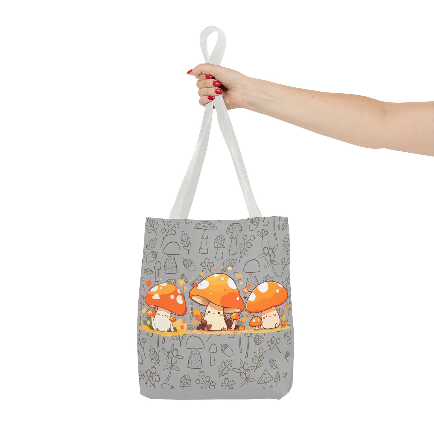Cute Mushroom Tote Bag - Whimsical Nature Print for Eco-Friendly Style