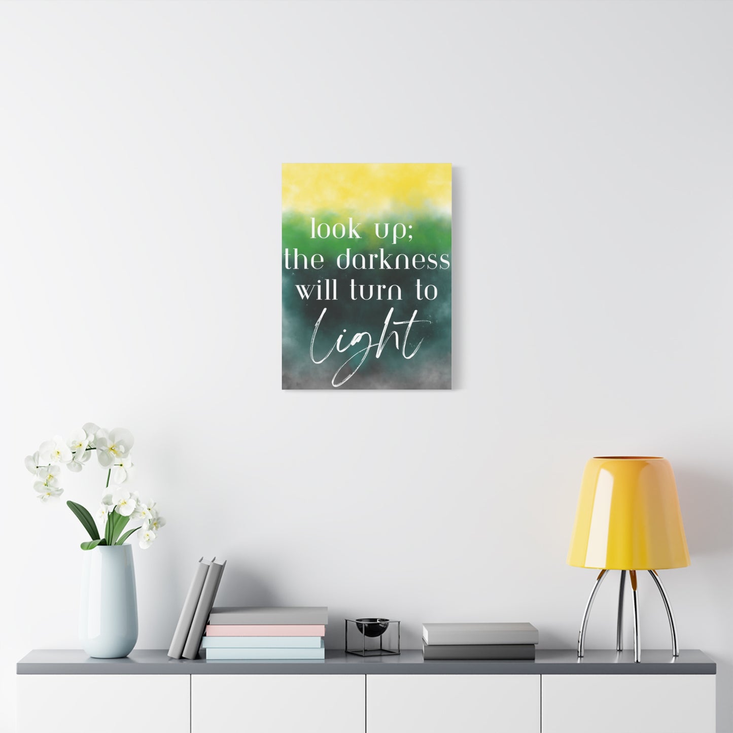 Inspirational Canvas Art: "Look Up; The Darkness Will Turn to Light" - Motivational Wall Decor