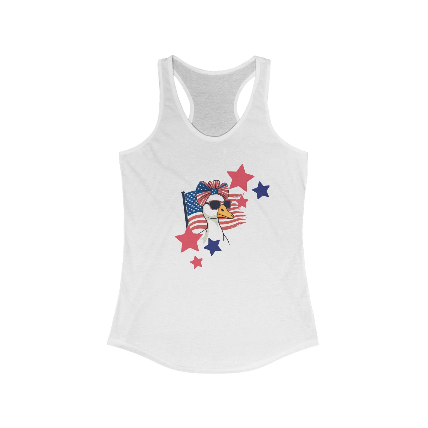 Patriotic Womens Racerback Tank Top Fourth of July, Independence Day, Summer Vibes, USA Pride, Casual Wear