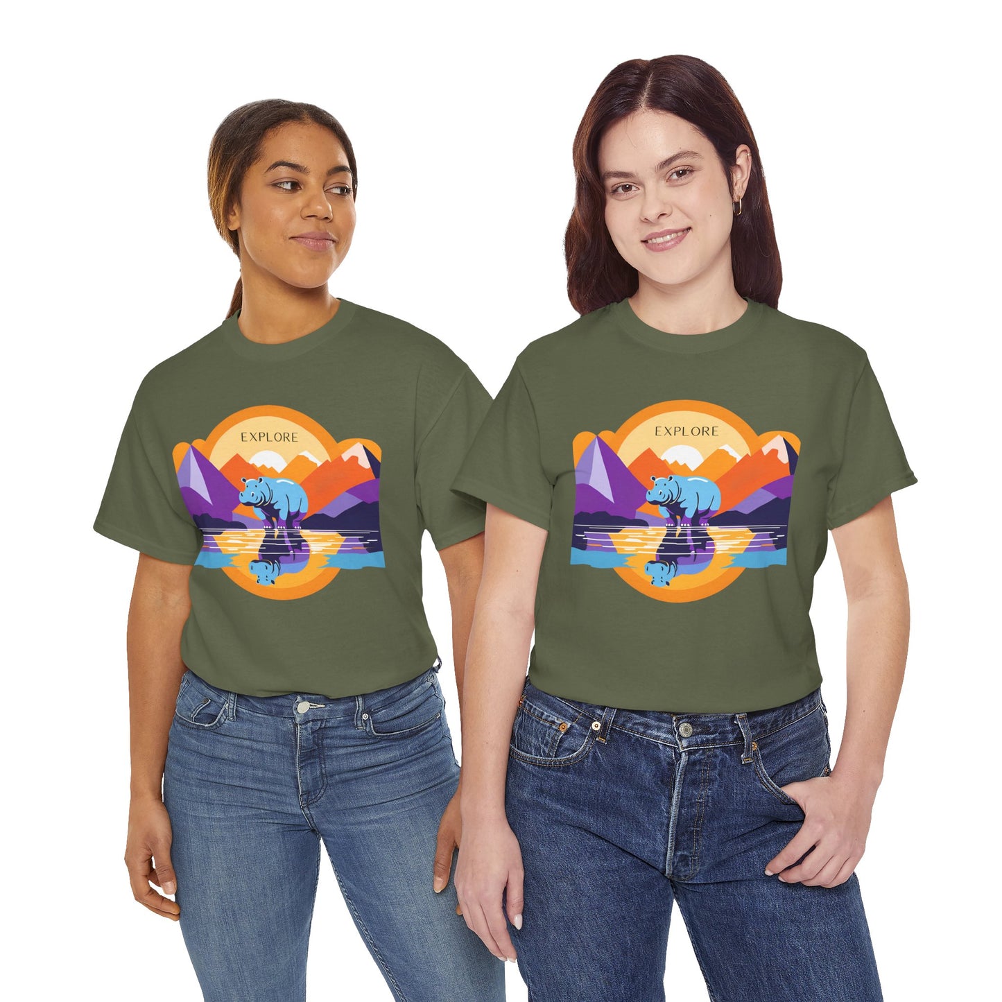 Exploring Hippo T-Shirt - Unisex Heavy Cotton Tee