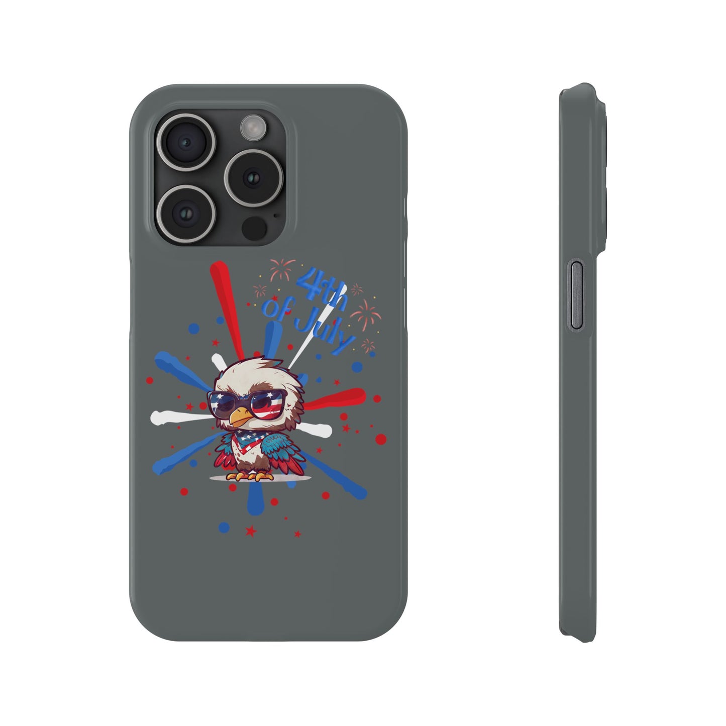 Patriotic Slim Phone Cases with Vector Owl Design | Fourth of July Phone Cover, USA Pride Phone Case, Holiday Gift, Trendy Phone Accessory
