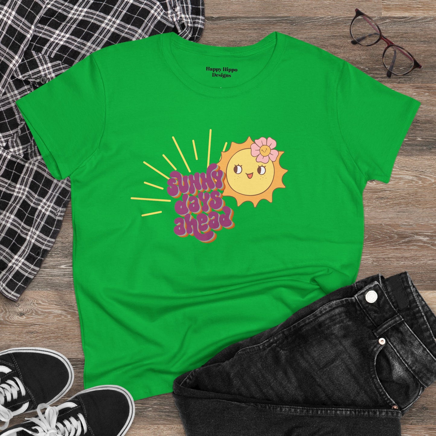 Cotton Tee - Sunny Days Ahead Cute Graphic T-Shirt for Summer Vibes