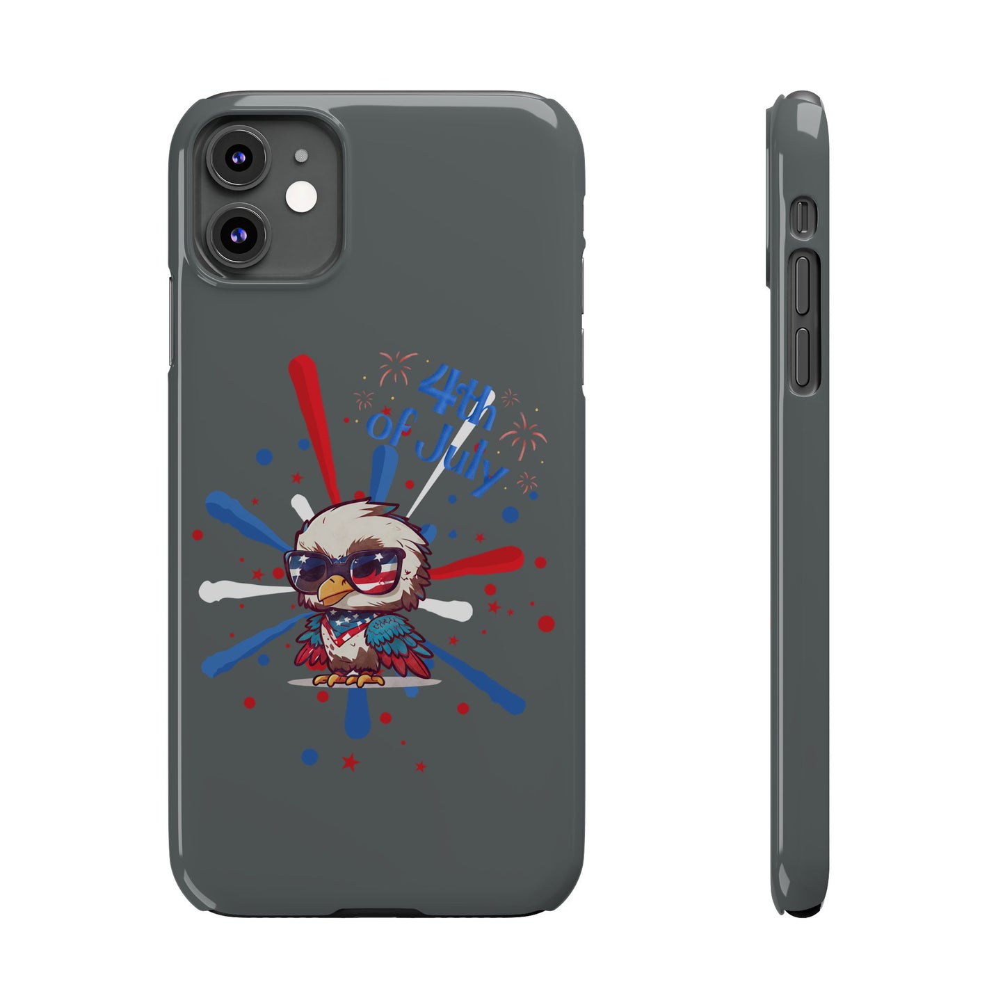 Patriotic Slim Phone Cases with Vector Owl Design | Fourth of July Phone Cover, USA Pride Phone Case, Holiday Gift, Trendy Phone Accessory