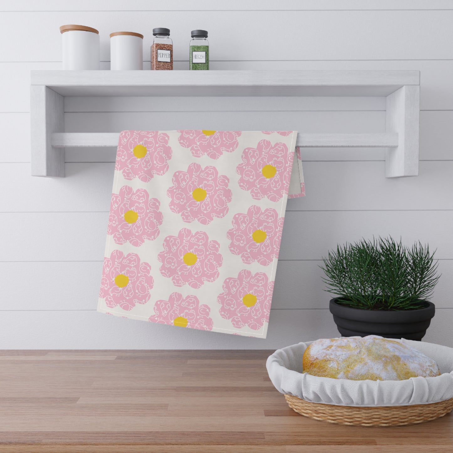 Floral Design Cotton Tea Towels - Perfect for Home and Kitchen Decor