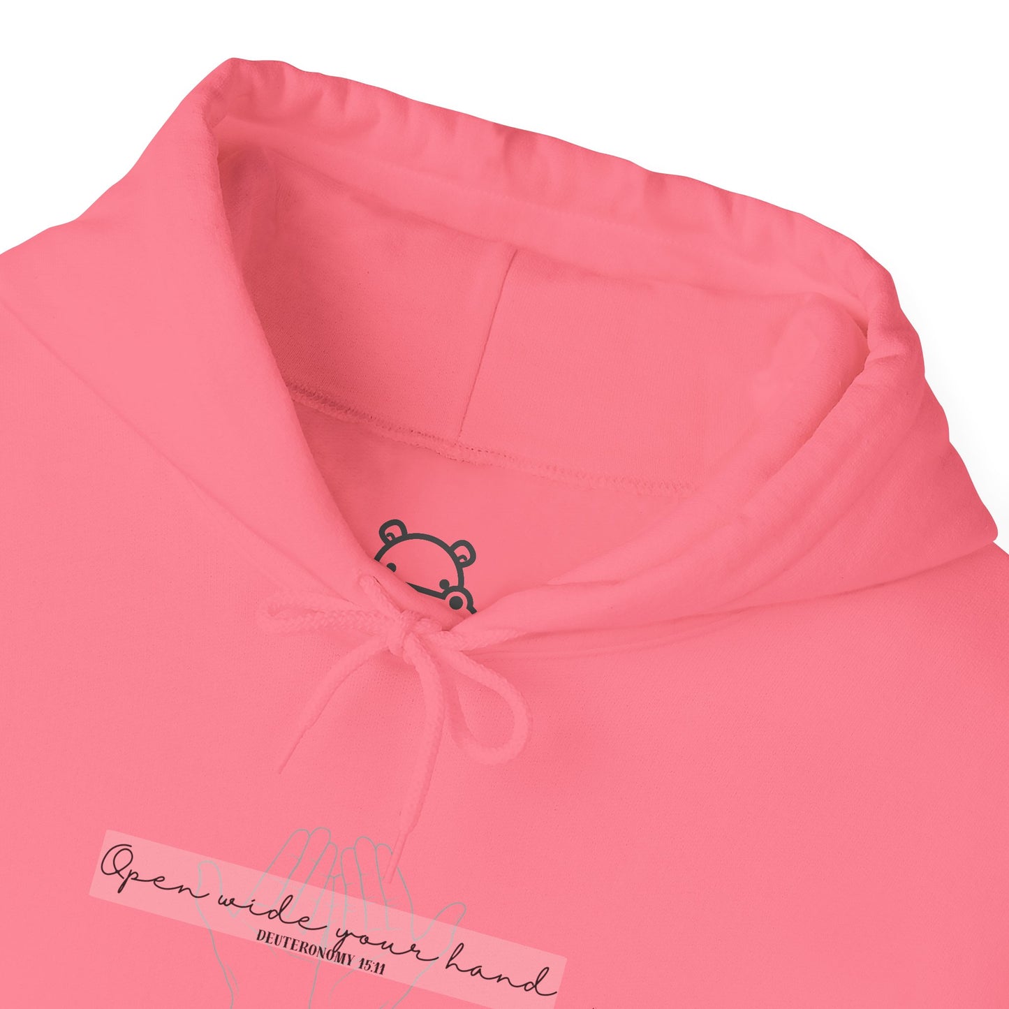 Christian Hooded Sweatshirt -Open Wide your Hand- Unisex