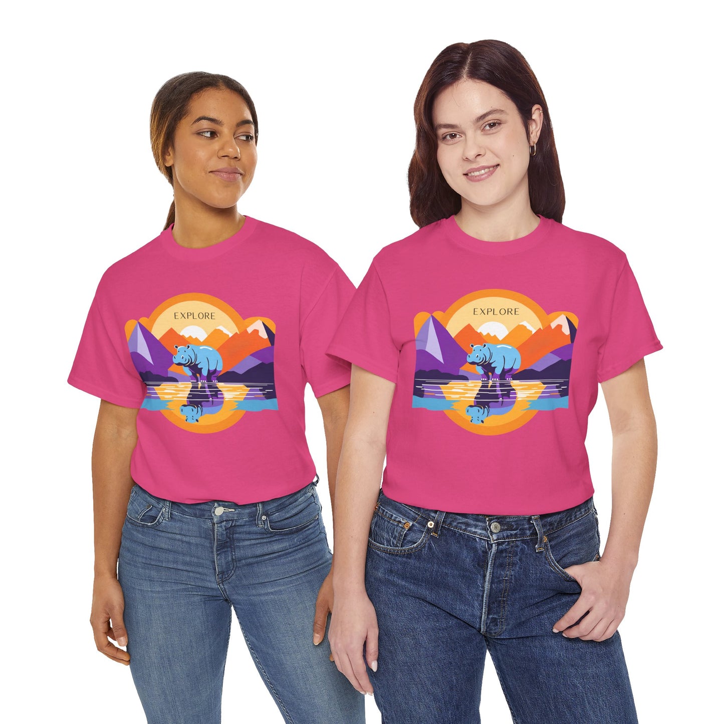 Exploring Hippo T-Shirt - Unisex Heavy Cotton Tee