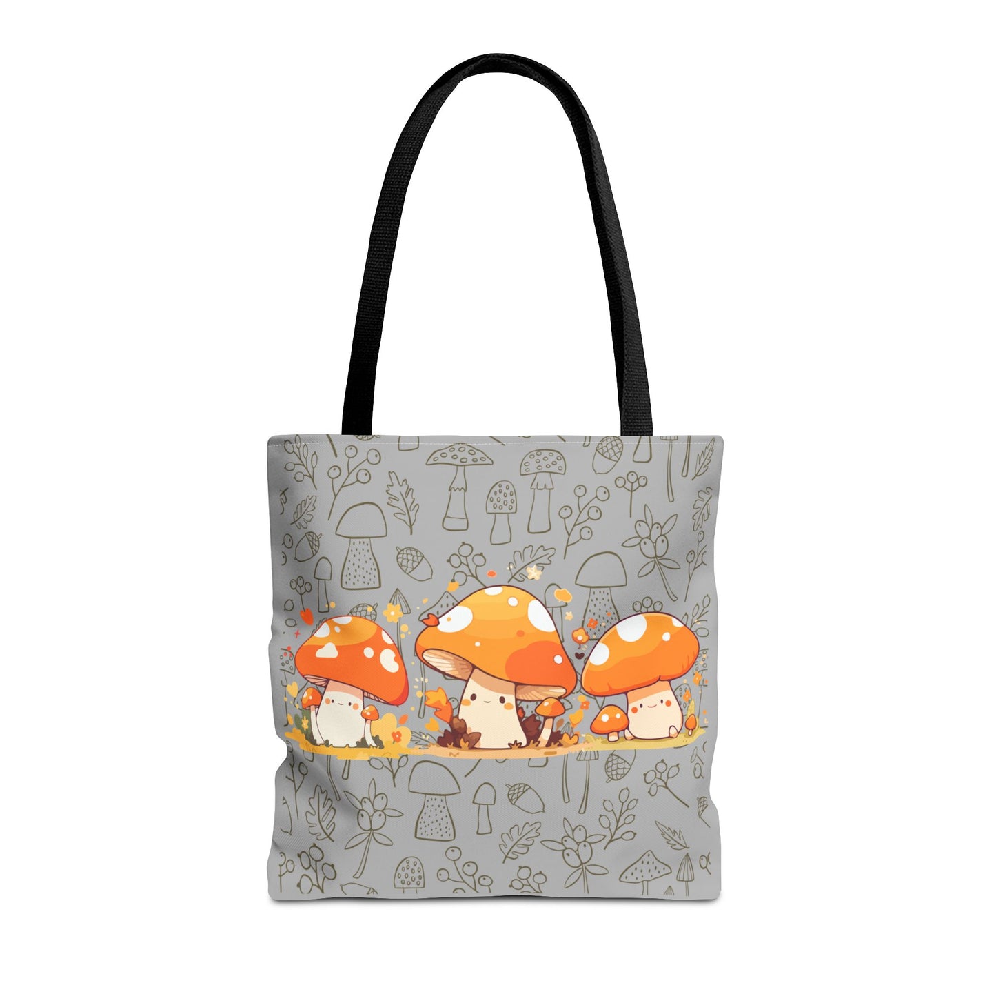 Cute Mushroom Tote Bag - Whimsical Nature Print for Eco-Friendly Style