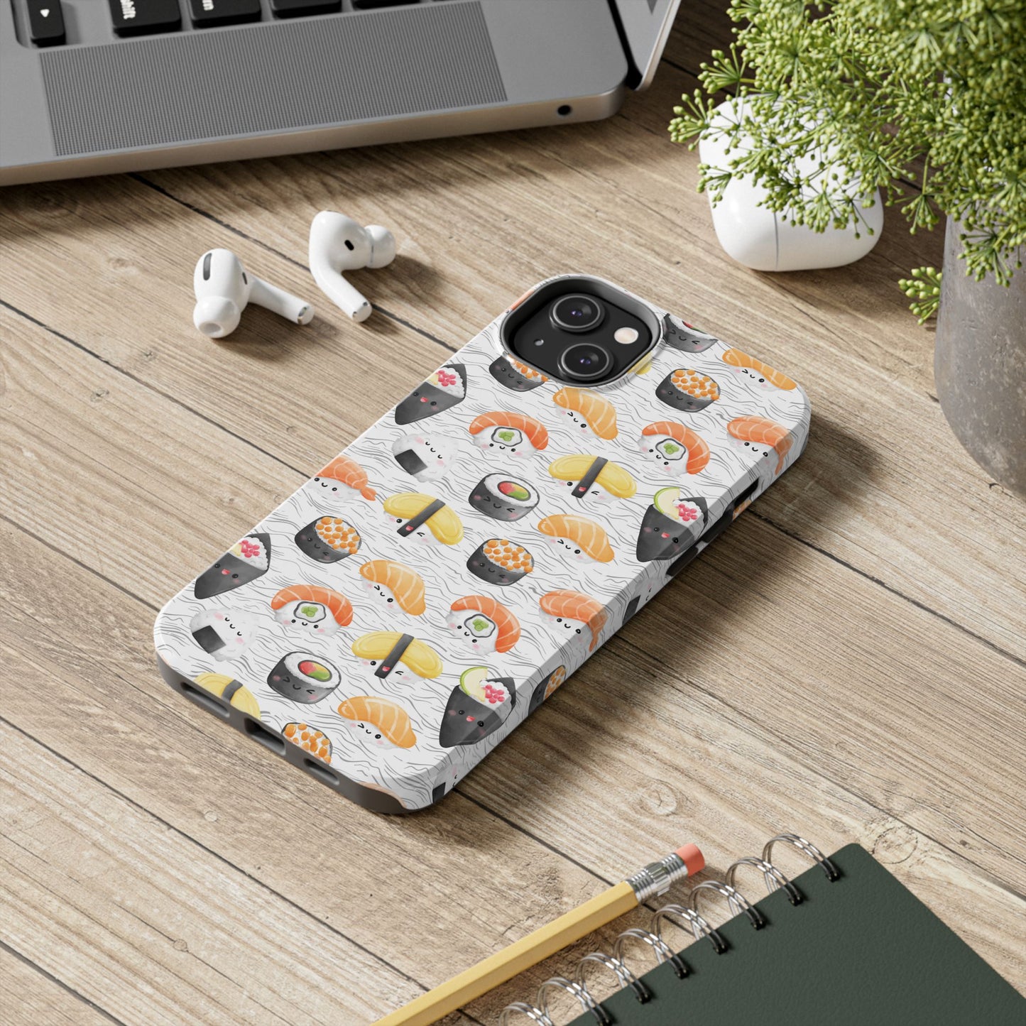 Cute Sushi Tough Phone Case - Durable and Stylish Design for Food Lovers