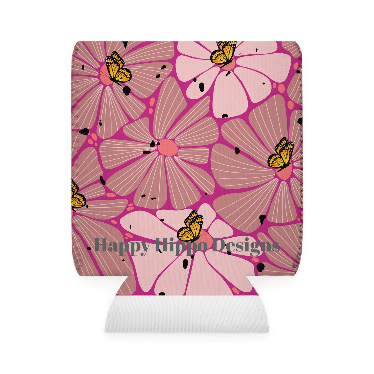 Can Cooler Sleeve - Butterfly Floral Summer Party and BBQ Accessory