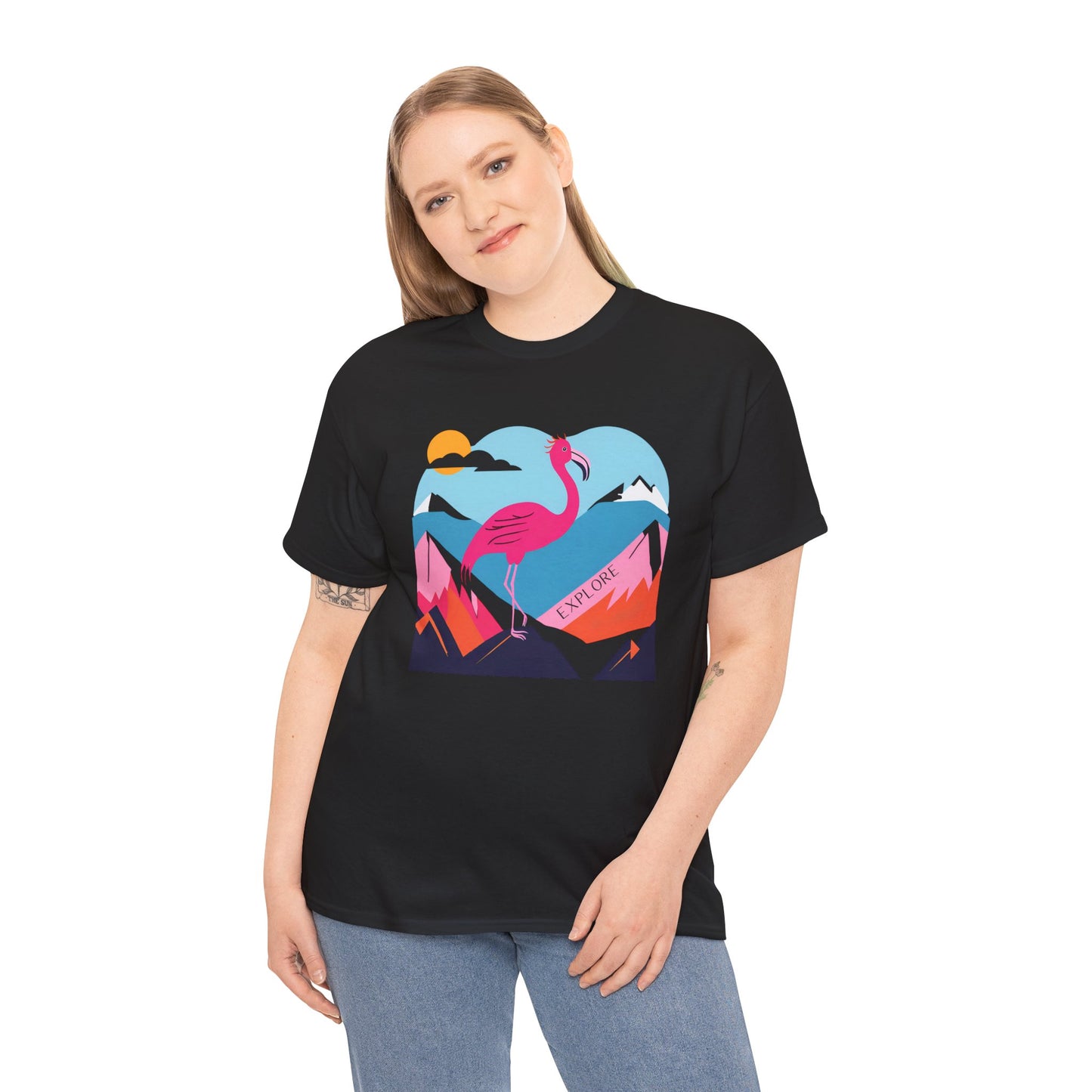 Flamingo Tee - Explore Flamingo Unisex Heavy Cotton Tee