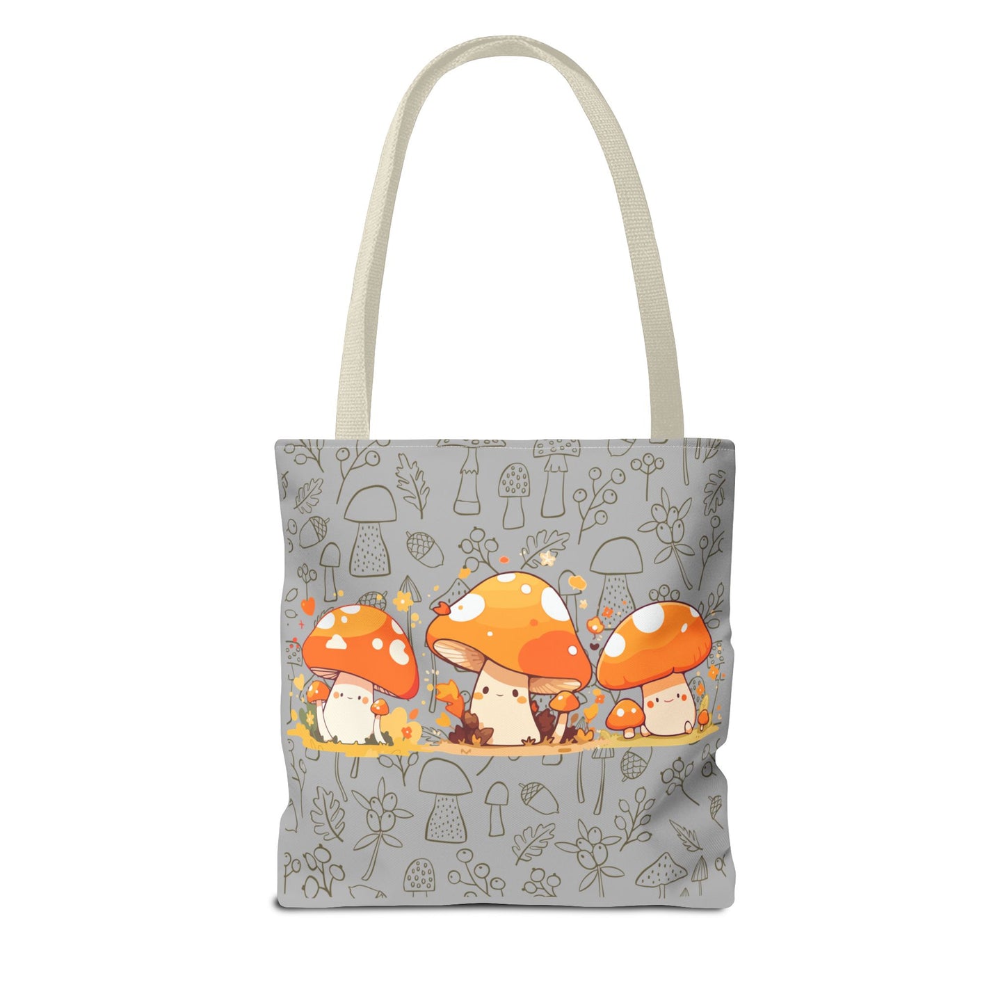 Cute Mushroom Tote Bag - Whimsical Nature Print for Eco-Friendly Style