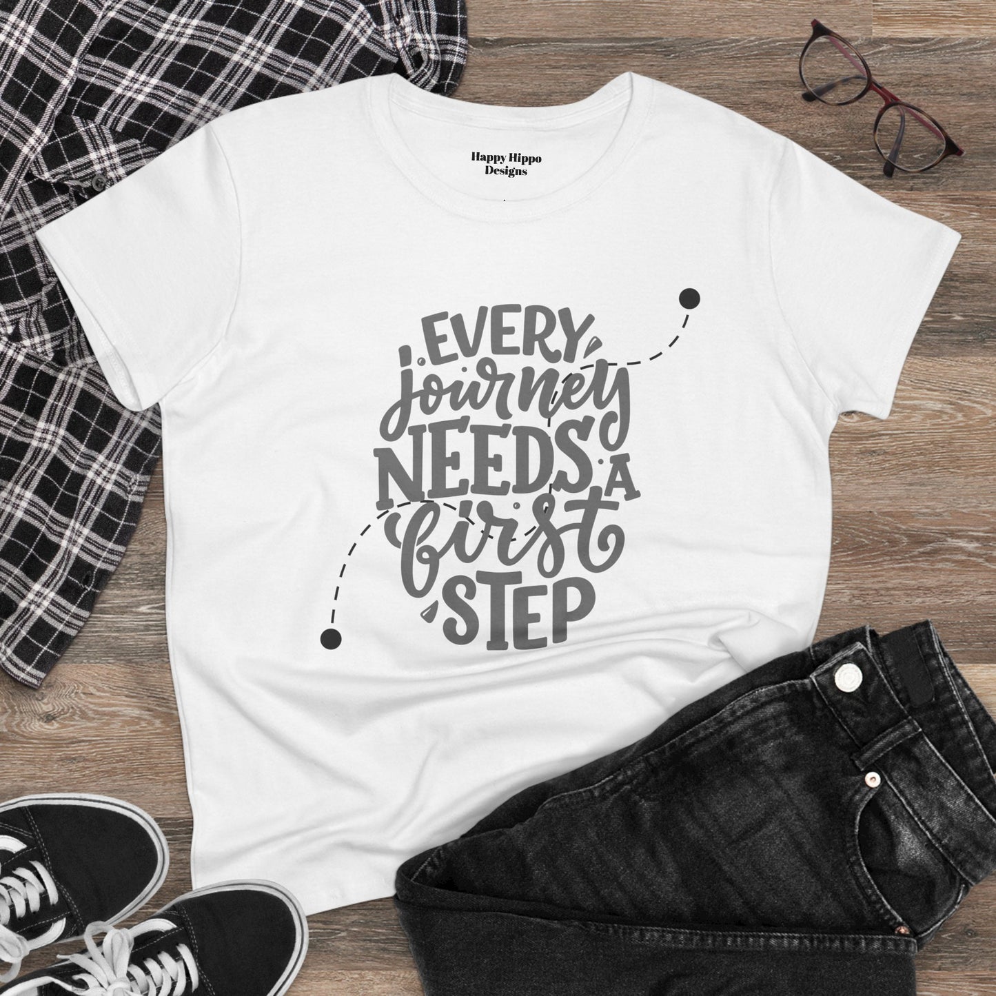 Inspirational Tee- 'Every Journey Needs a First Step'