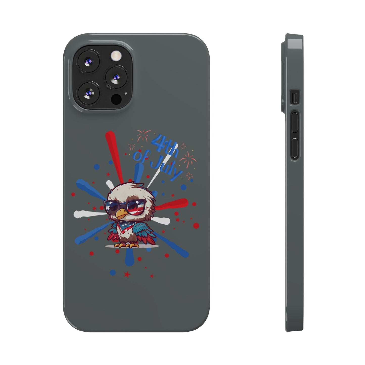 Patriotic Slim Phone Cases with Vector Owl Design | Fourth of July Phone Cover, USA Pride Phone Case, Holiday Gift, Trendy Phone Accessory