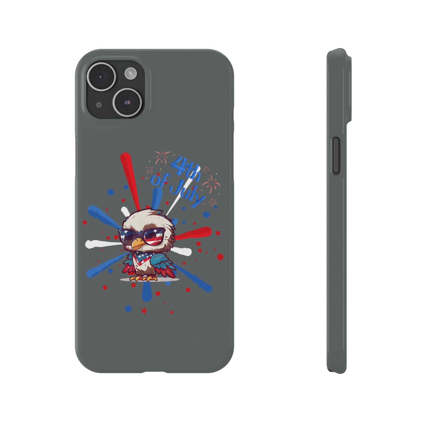 Patriotic Slim Phone Cases with Vector Owl Design | Fourth of July Phone Cover, USA Pride Phone Case, Holiday Gift, Trendy Phone Accessory